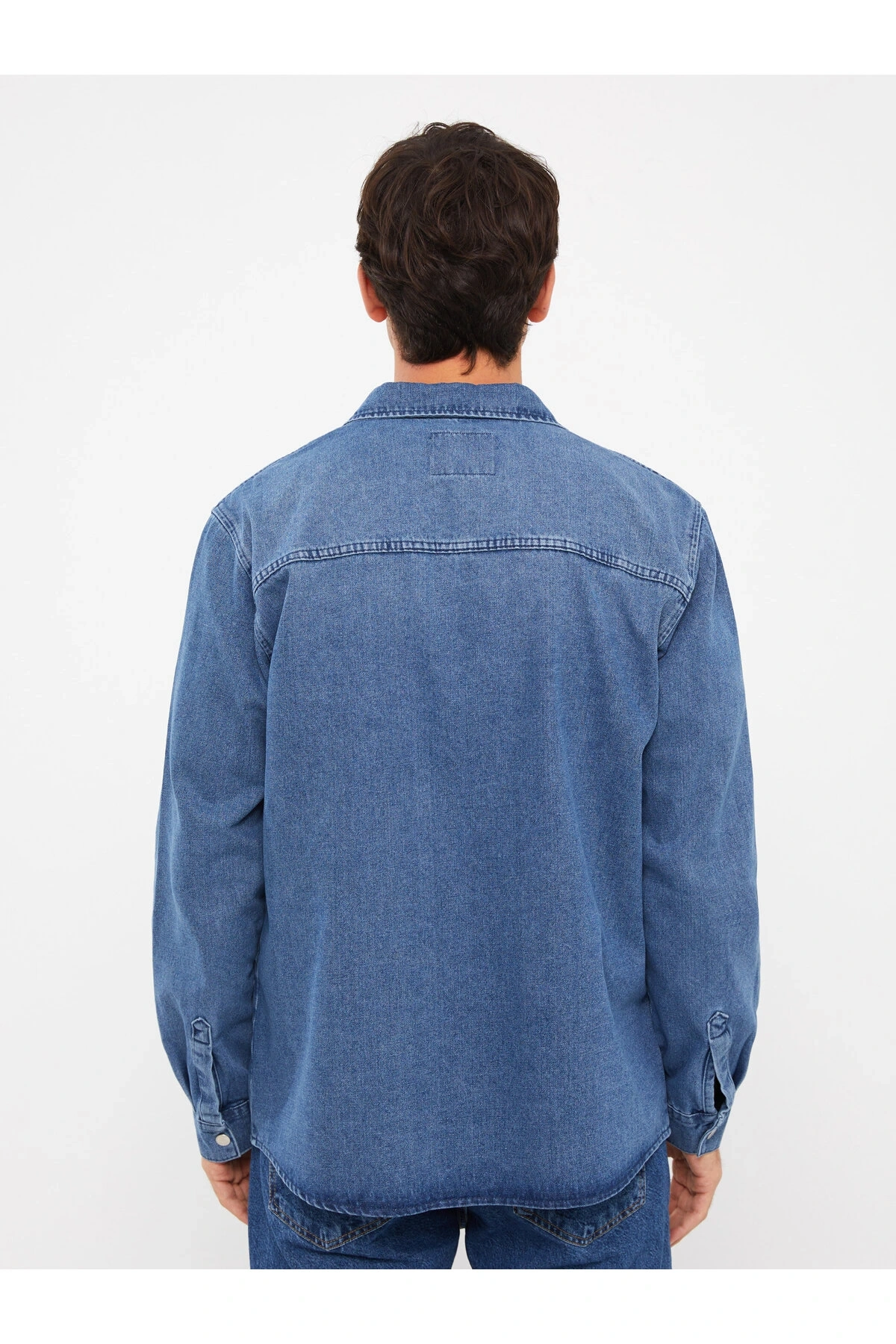 Regular Fit Uzun Kollu Erkek Jean Gömlek