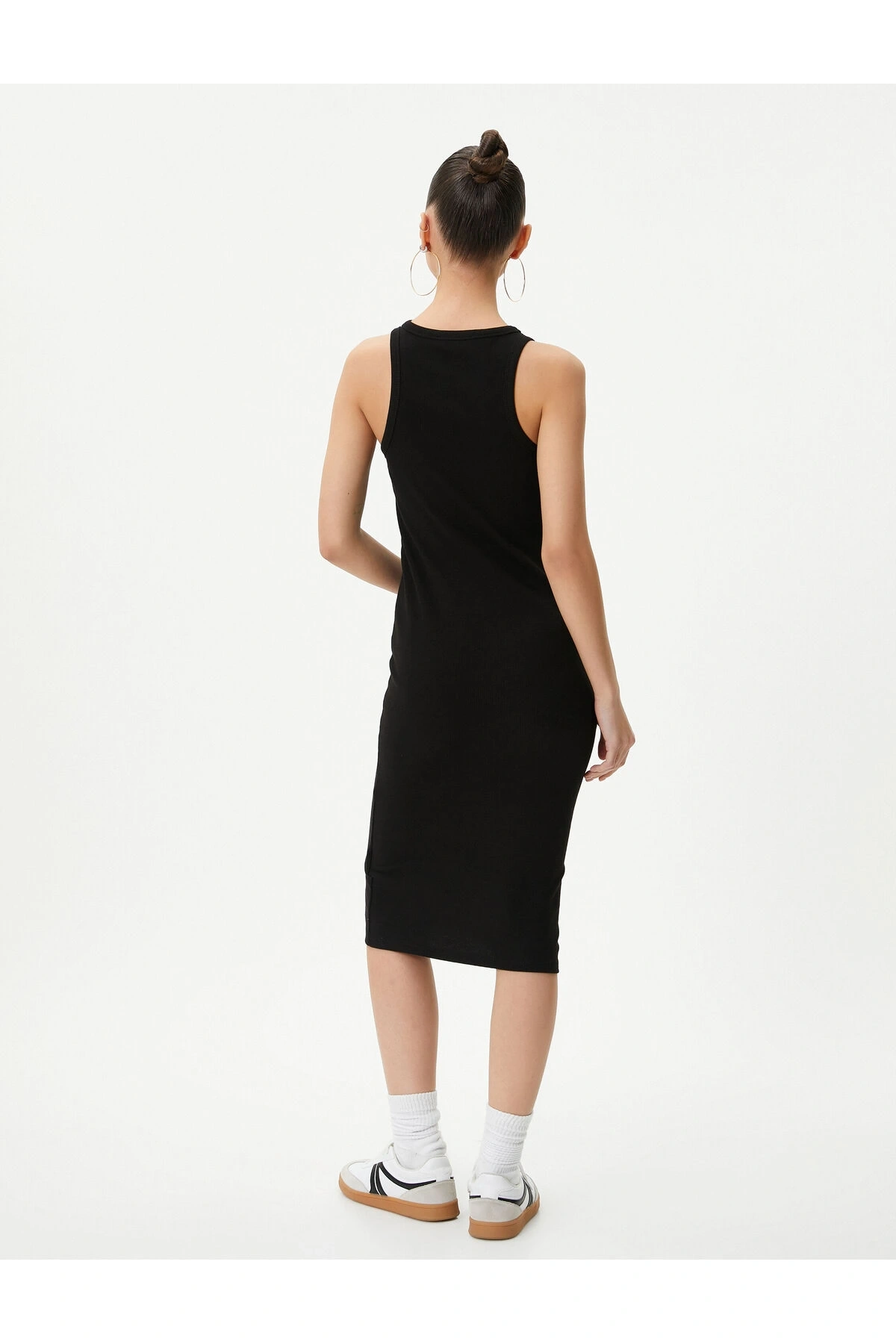 Kalem Elbise Halter Yaka Pamuklu Fitilli