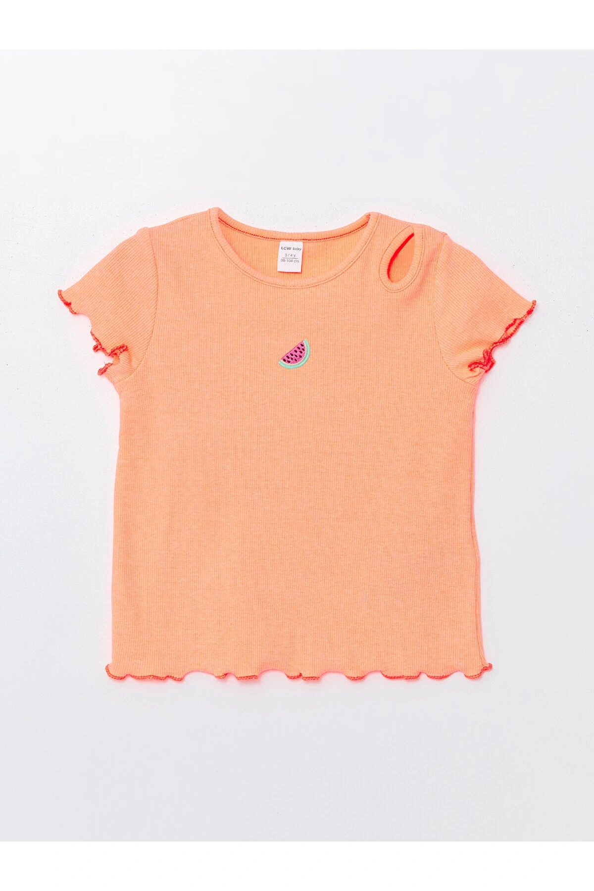 Bisiklet Yaka Kısa Kollu Baskılı Kız Bebek Tişört