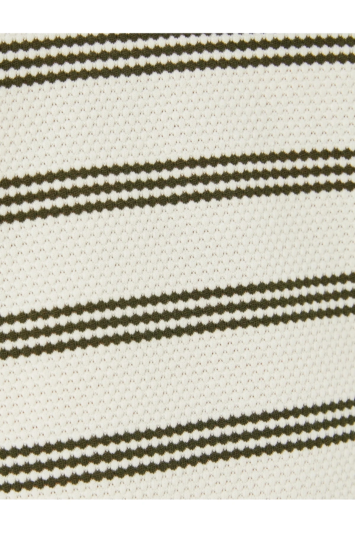 V Yaka Polo Tişört Dokulu Kısa Kollu Pamuklu