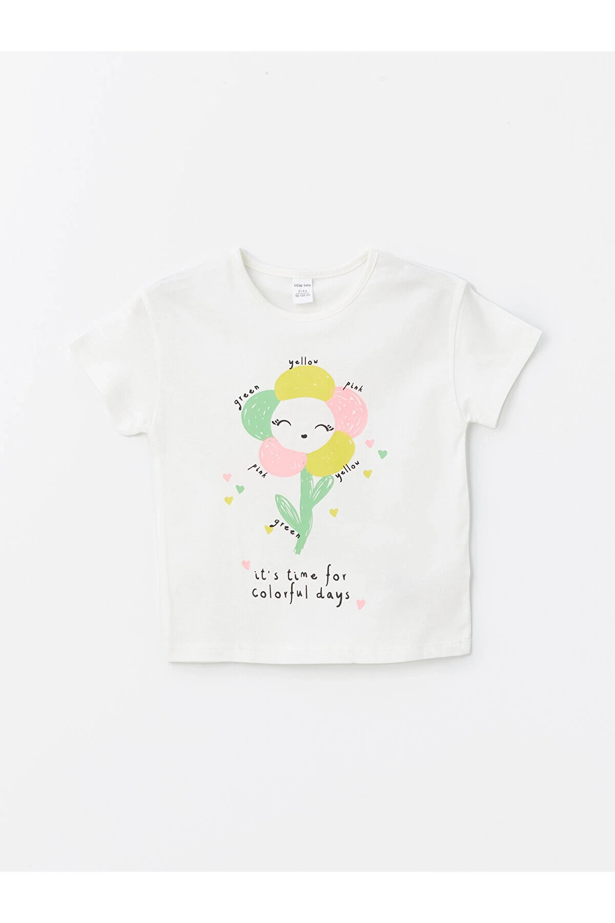 Bisiklet Yaka Baskılı Kısa Kollu Kız Bebek Tişört