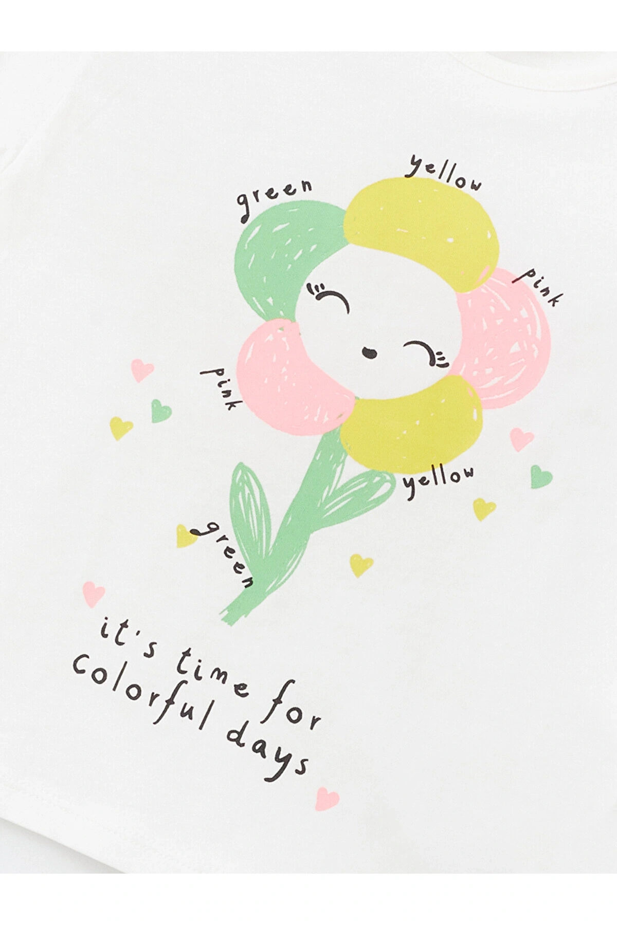 Bisiklet Yaka Baskılı Kısa Kollu Kız Bebek Tişört