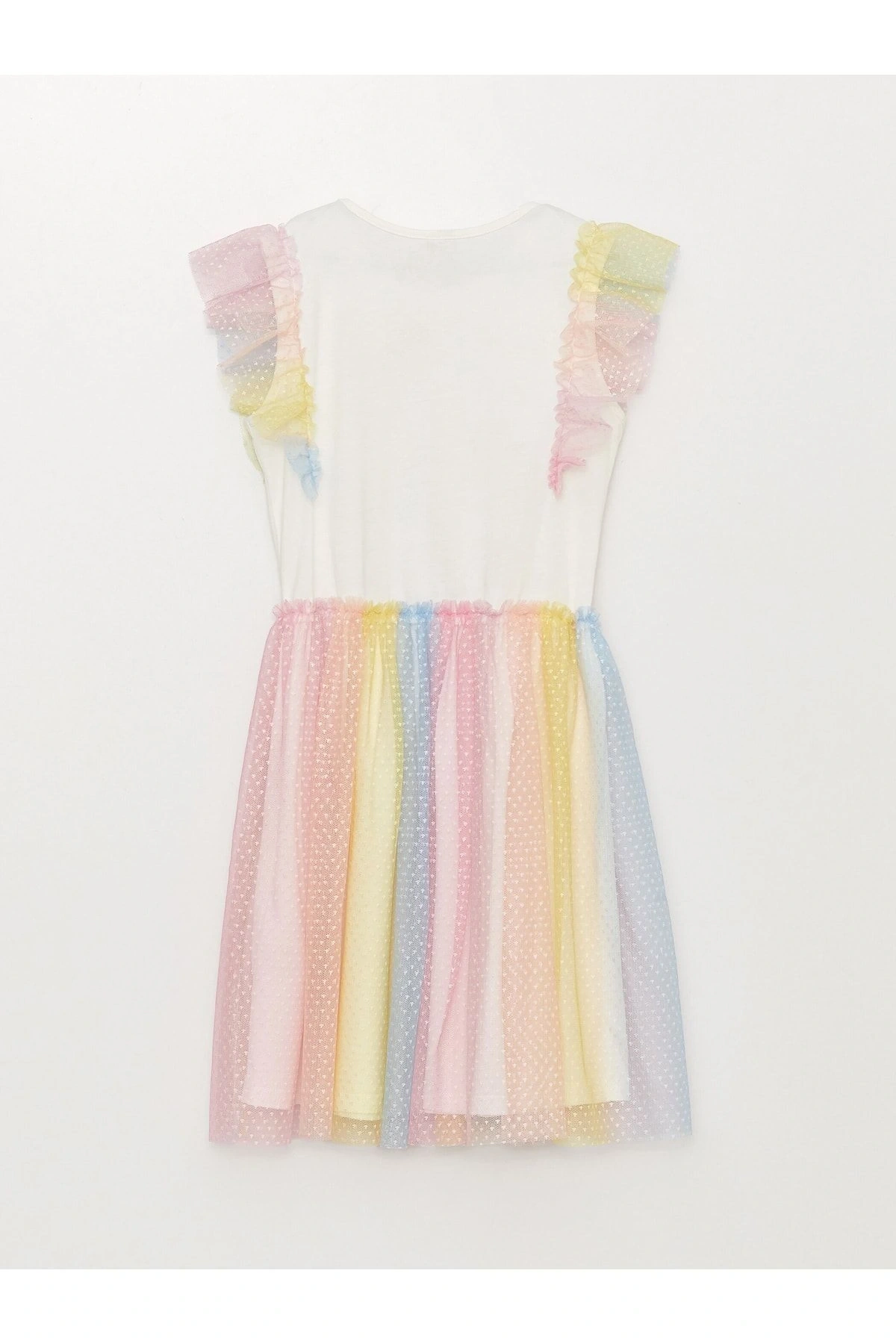 Bisiklet Yaka Baskılı Kız Çocuk Elbise