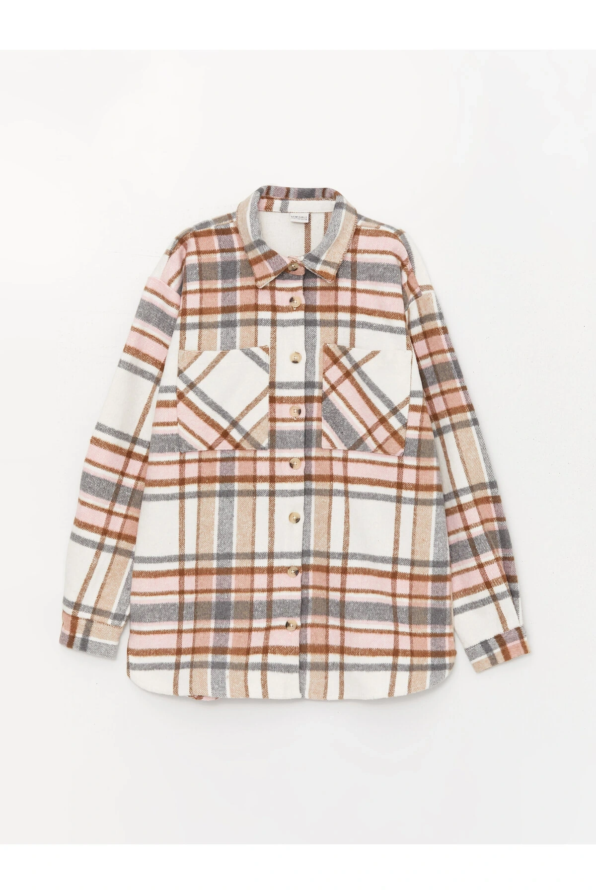 Ekose Uzun Kollu Kız Çocuk Gömlek Ceket