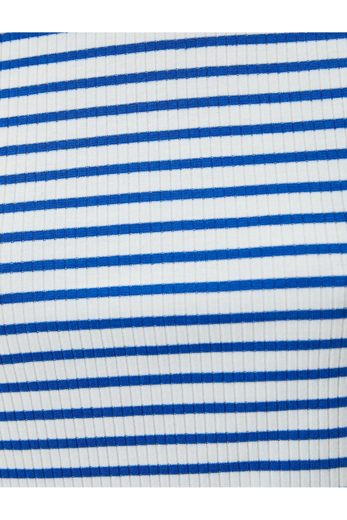 Crop Tişört Slim Fit Ribanalı Kısa Kollu Bisiklet Yaka