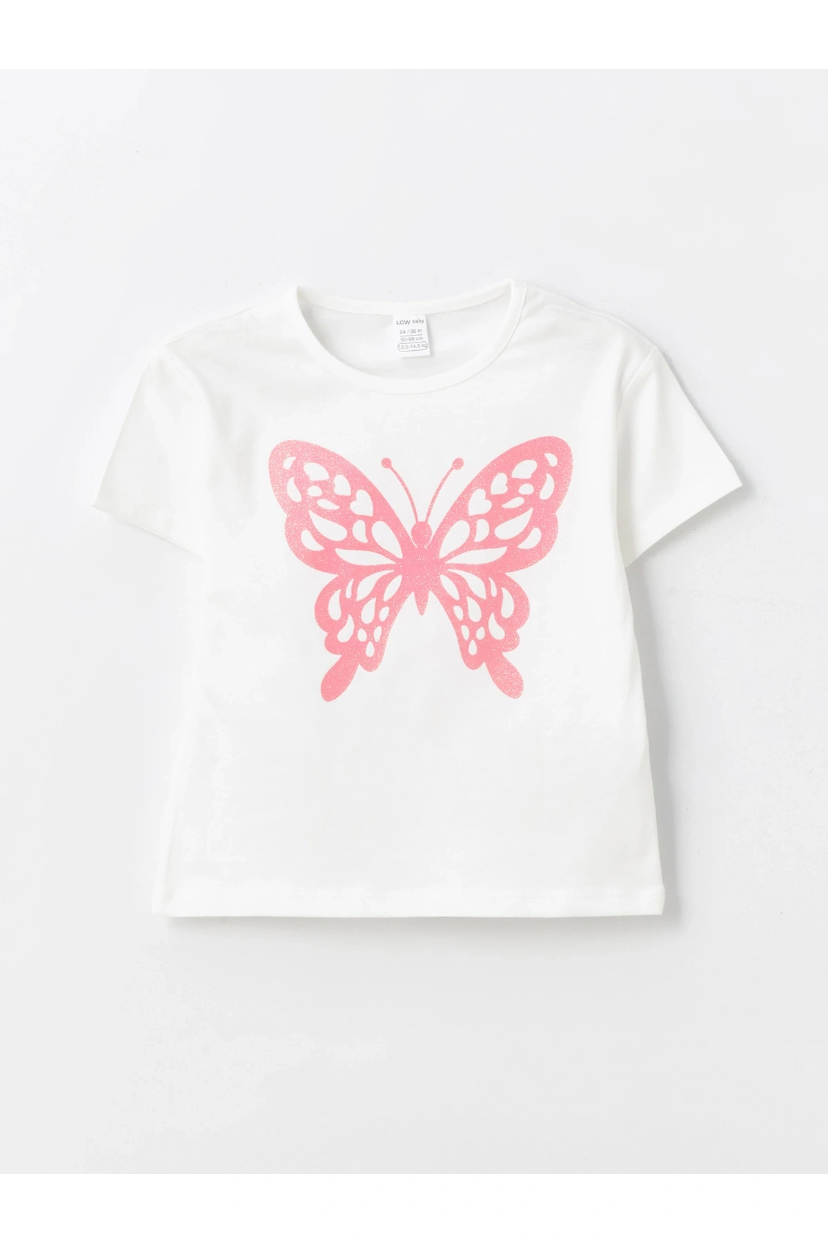 Bisiklet Yaka Kısa Kollu Baskılı Kız Bebek Tişört ve Tayt 2li Takım