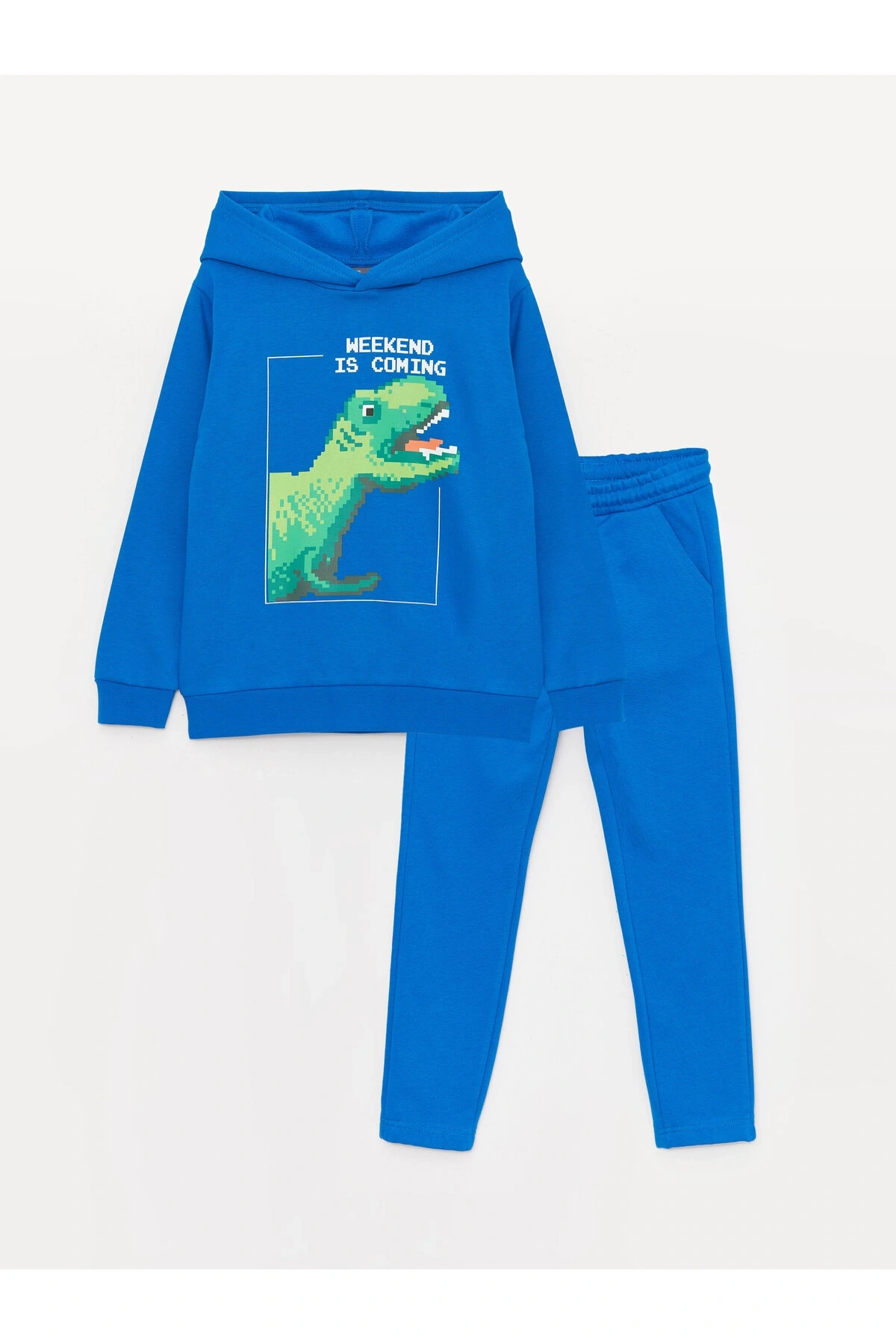 Baskılı Uzun Kollu Erkek Çocuk Hoodie ve Eşofman Altı