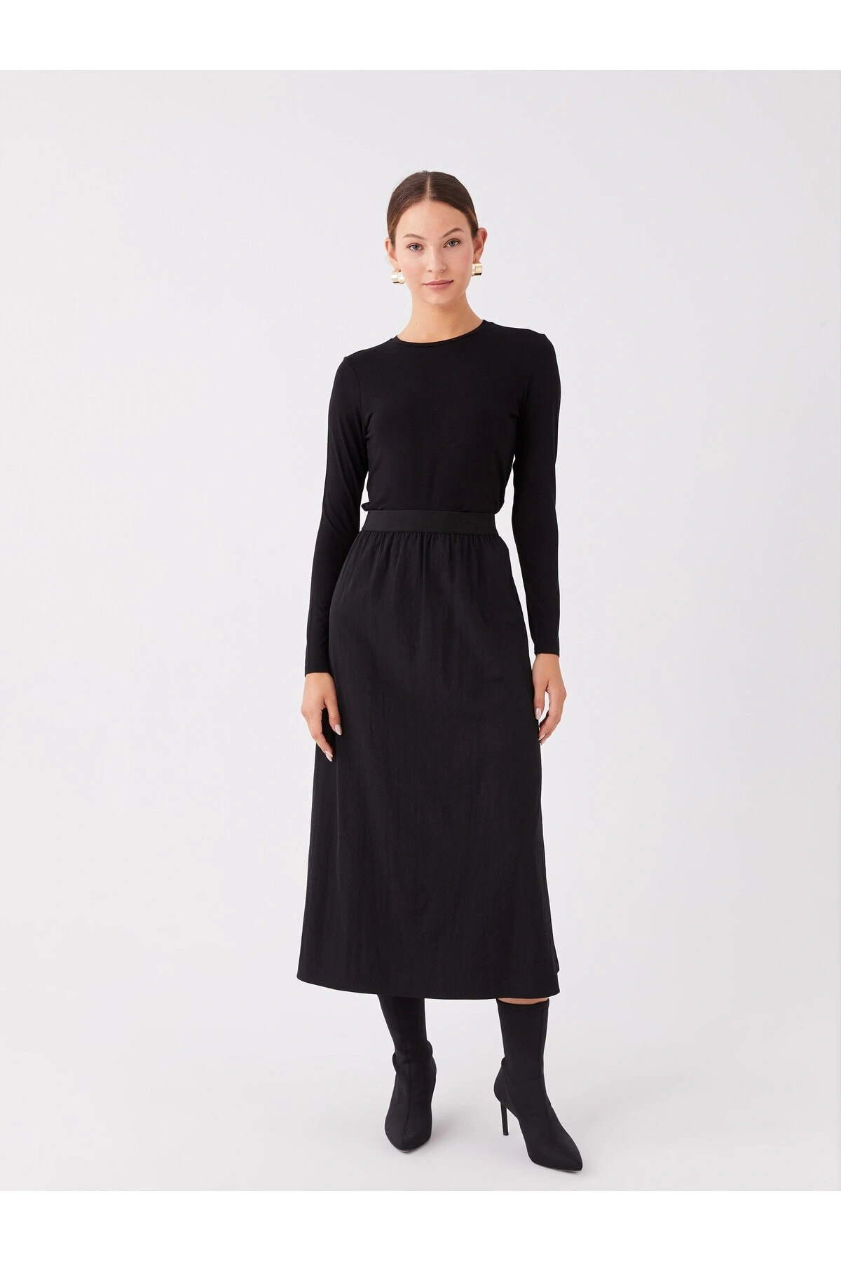 Beli Lastikli Rahat Kalıp Kadın Etek