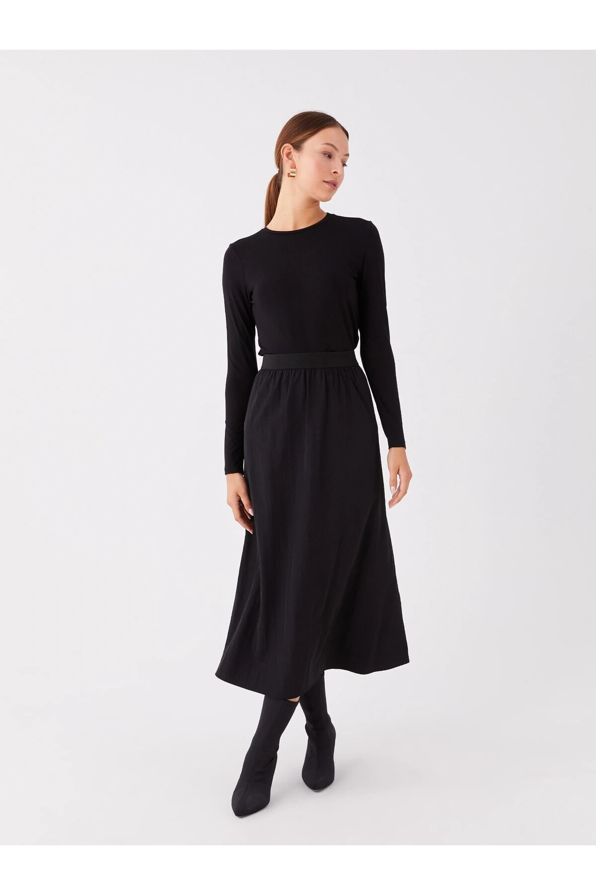 Beli Lastikli Rahat Kalıp Kadın Etek