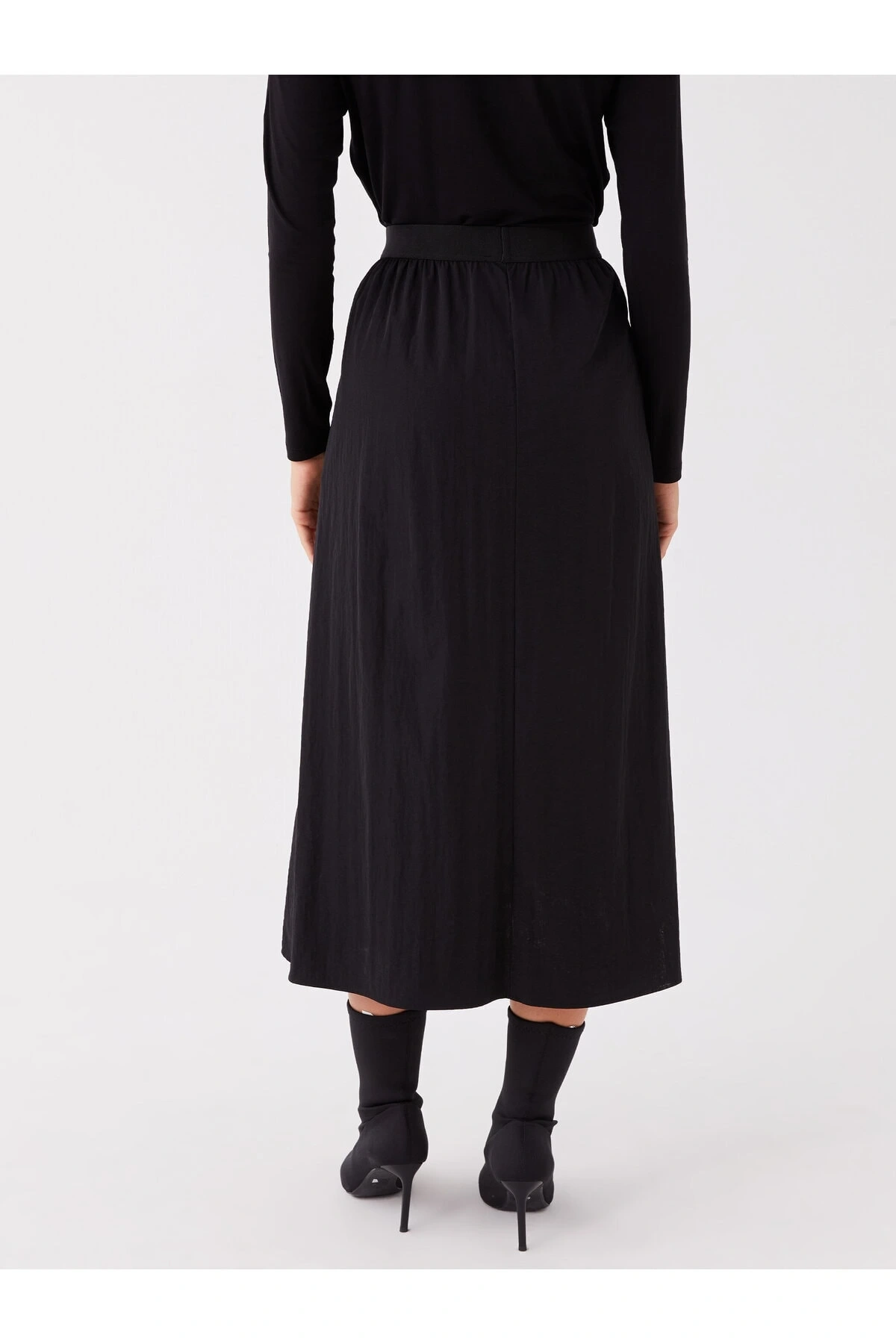 Beli Lastikli Rahat Kalıp Kadın Etek