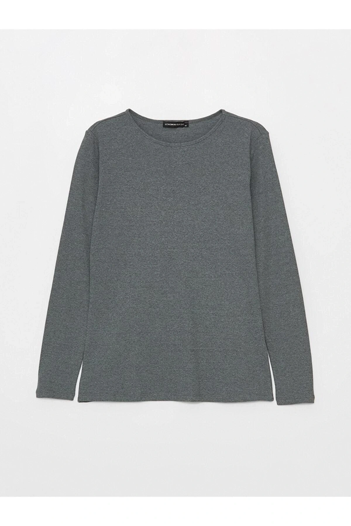 LCWAIKIKI Classic Bisiklet Yaka Düz Uzun Kollu Kadın Tişört