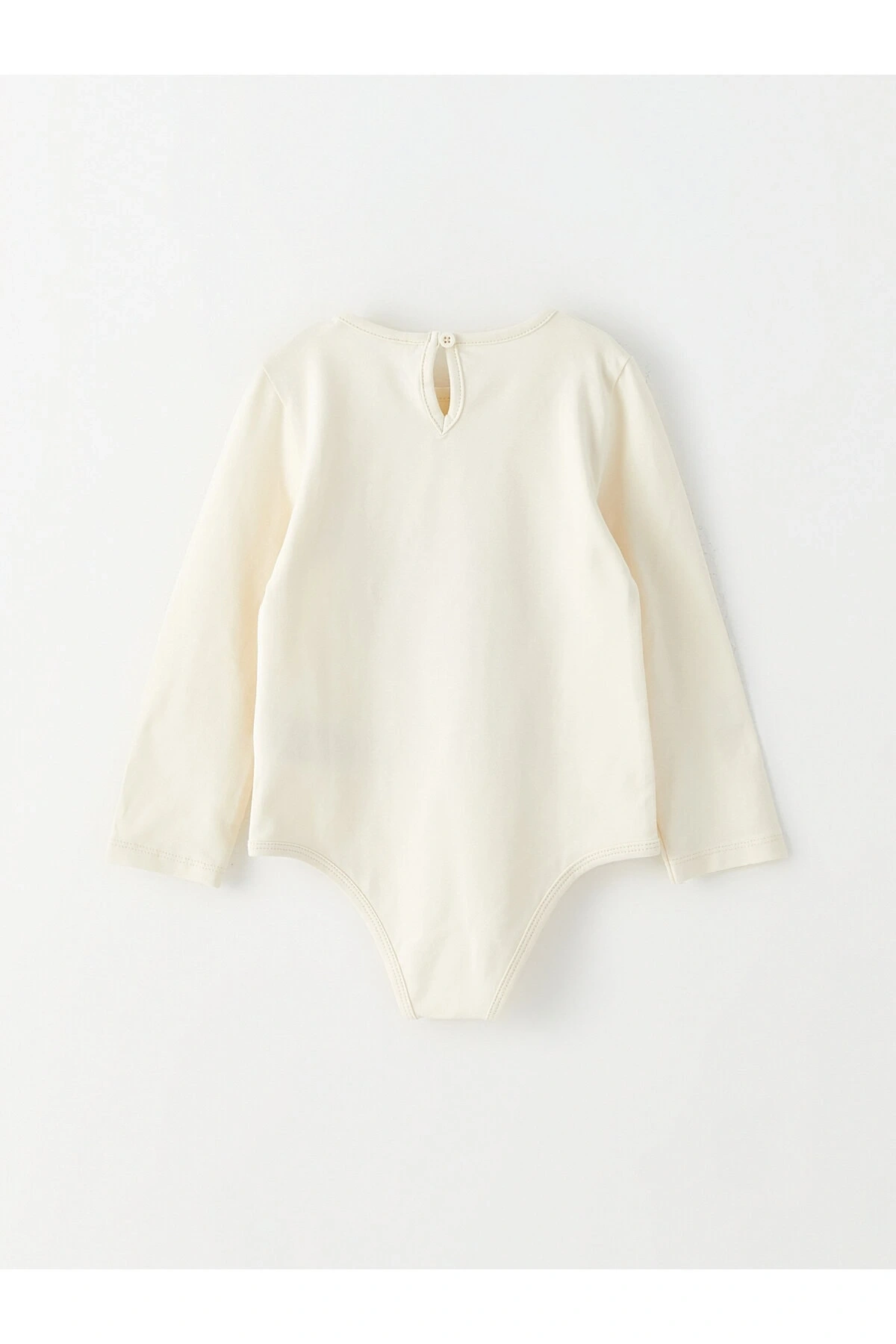 Bisiklet Yaka Uzun Kollu Baskılı Kız Bebek Çıtçıtlı Body