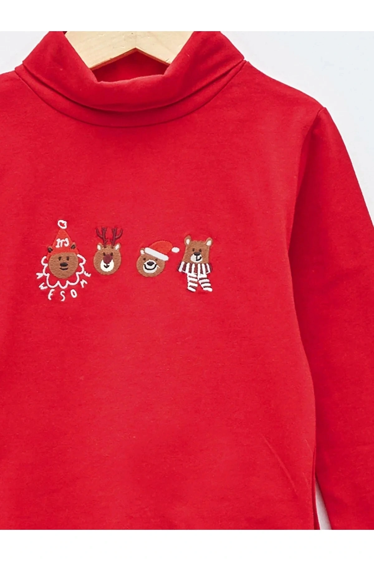 Baby Balıkçı Yaka Uzun Kollu Nakış Detaylı Erkek Bebek Tişört