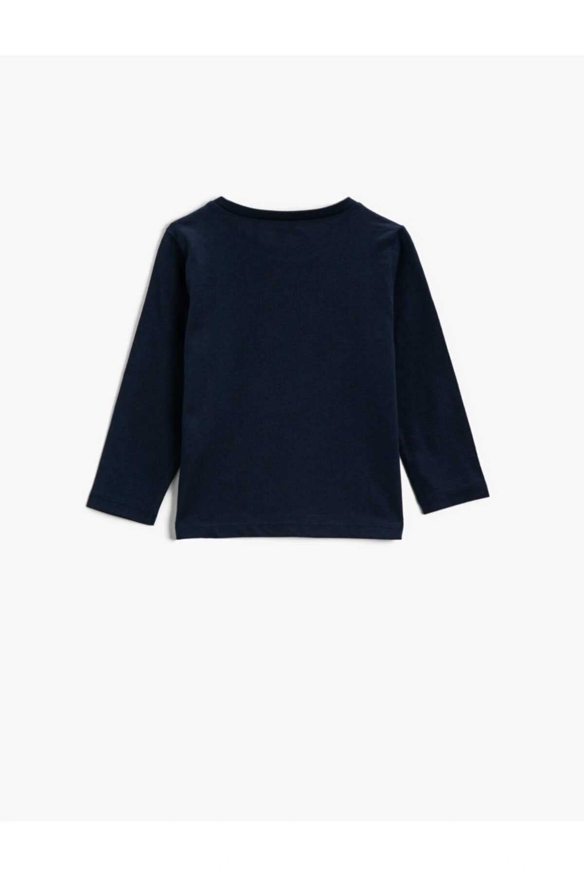 Erkek Çocuk Lacivert Sloganli T-Shirt Pamuklu Uzun Kollu