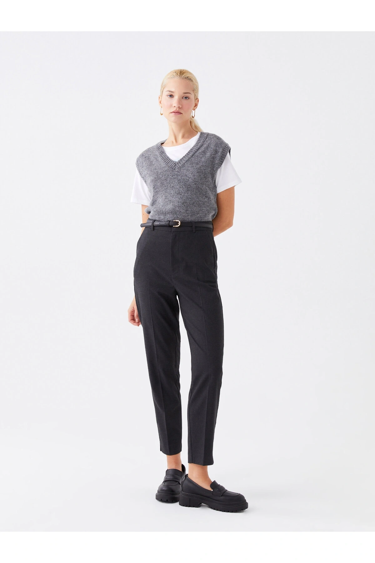 Kadın Standart Fit Düz Pantolon