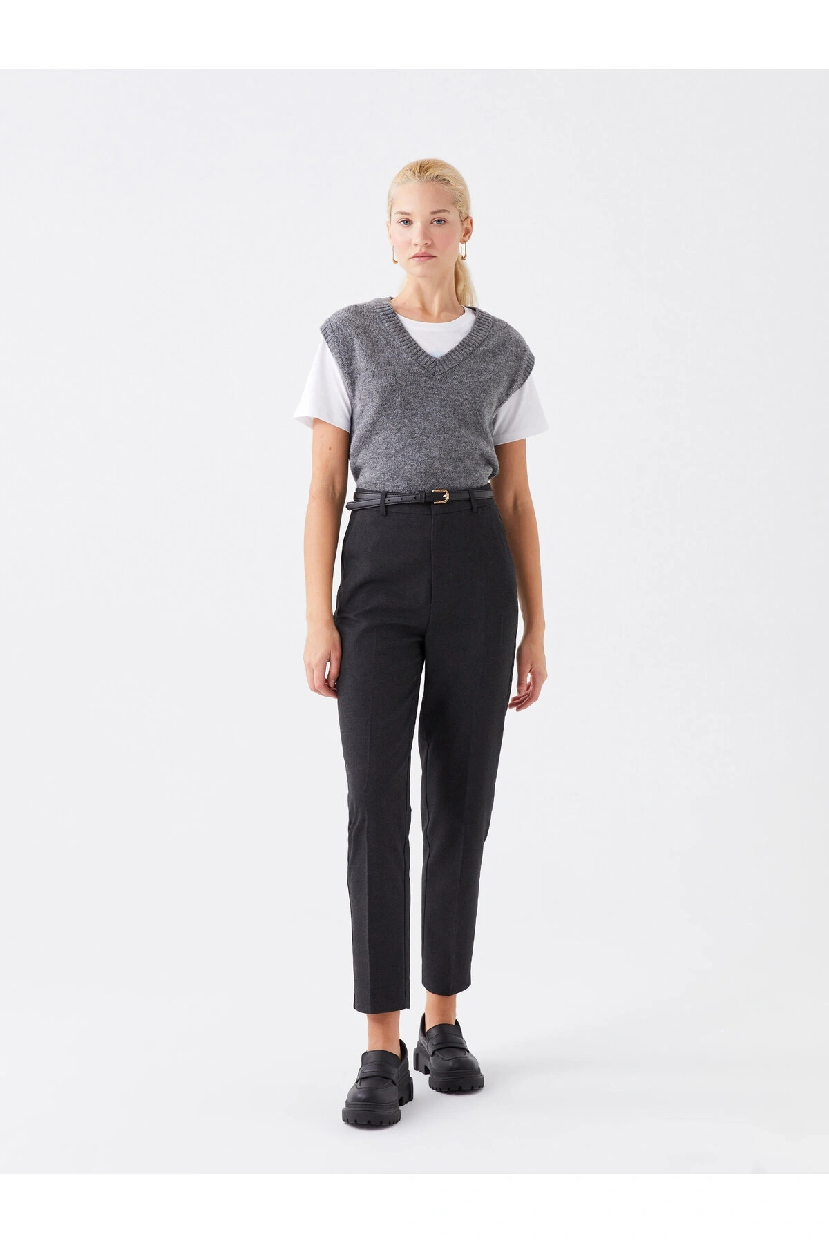 Kadın Standart Fit Düz Pantolon