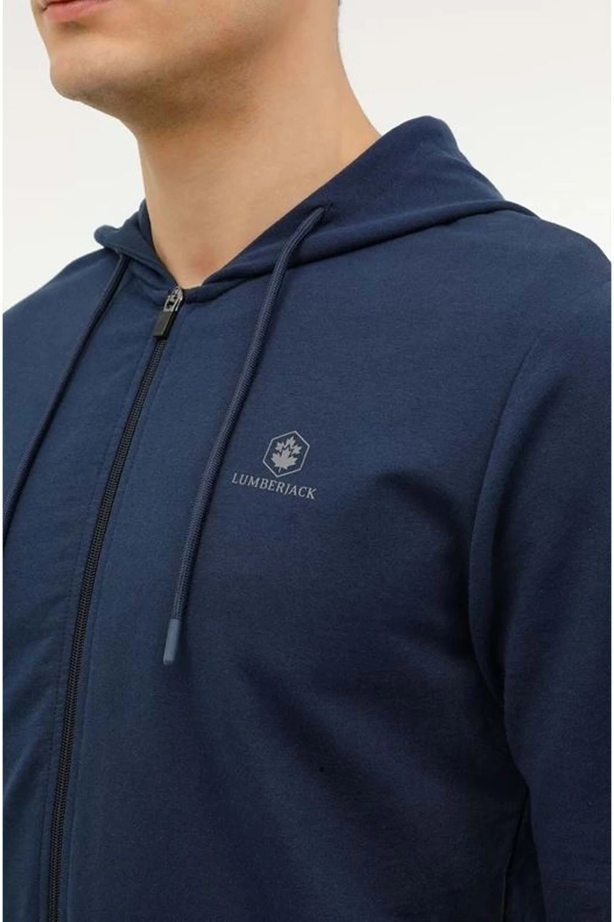 M-sn72 Basıc Full Zıp Hoo Fermuarlı Erkek Kapüşonlu Sweatshirt