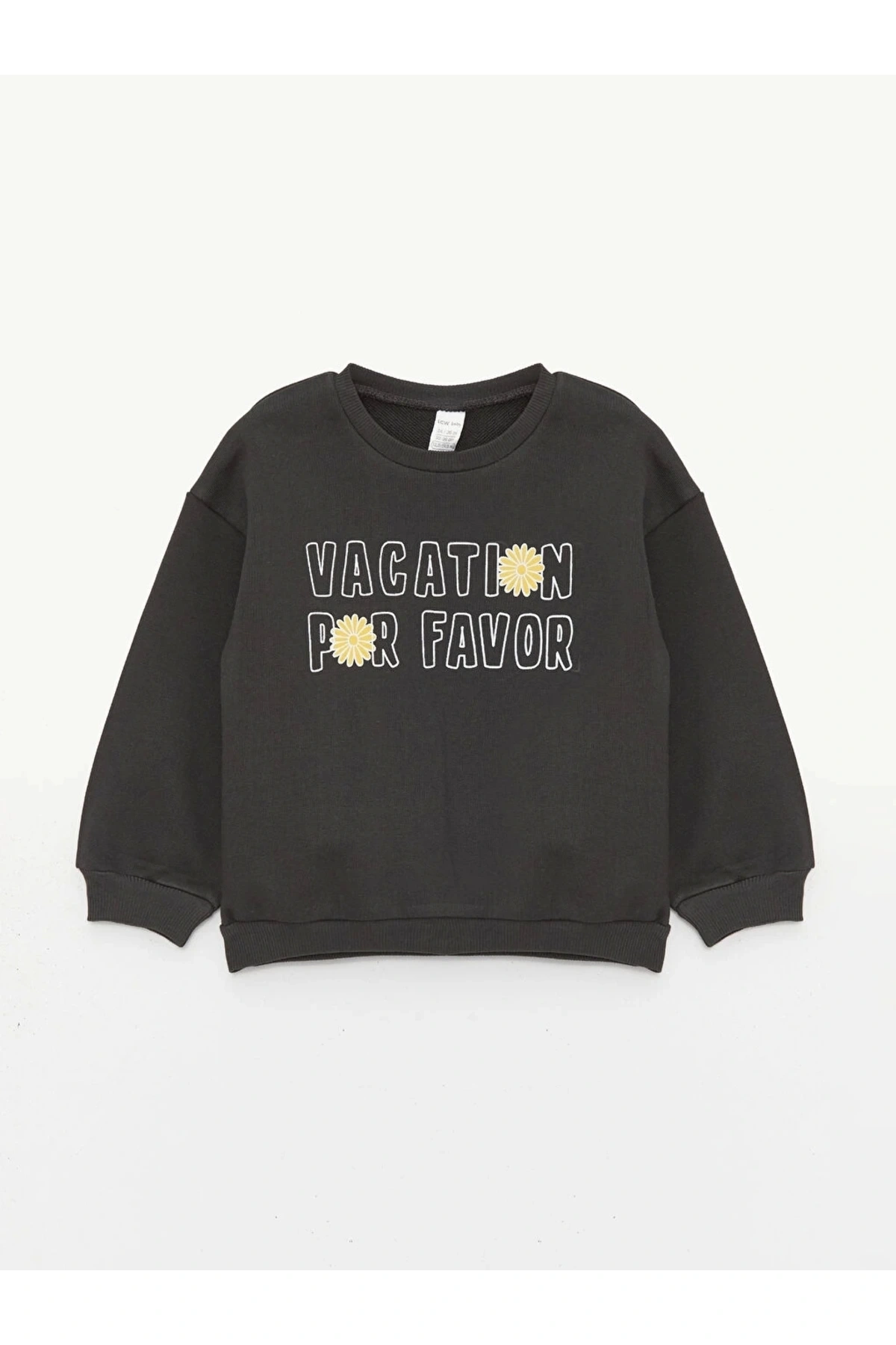 Lcw Baby Haki Bisiklet Yaka Uzun Kollu Baskılı Kız Bebek Sweatshirt