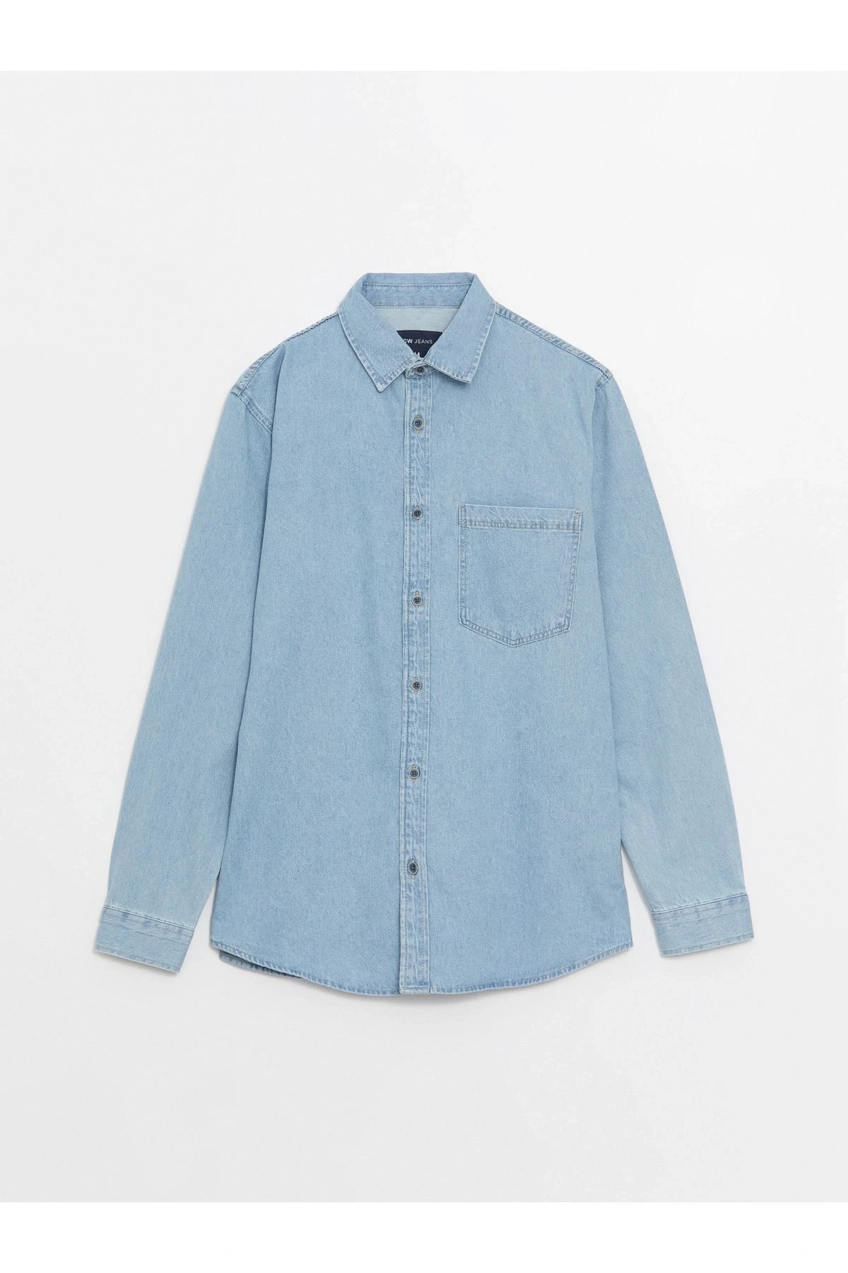 Rahat Kalıp Uzun Kollu Erkek Jean Gömlek