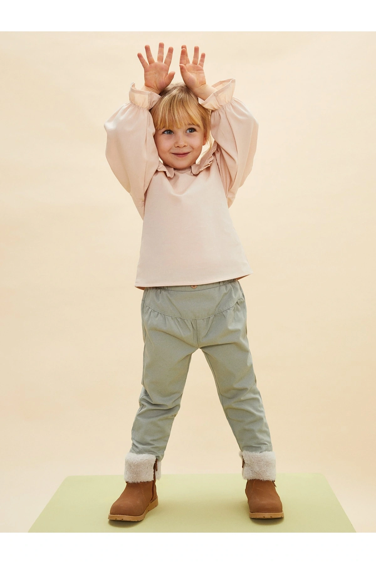 Beli Lastikli Basic Kız Bebek Pantolon