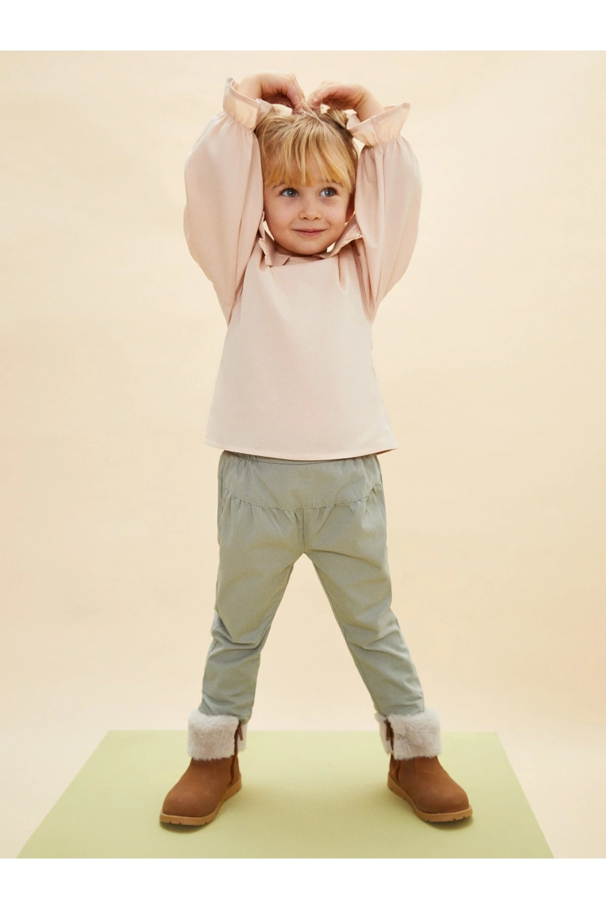 Beli Lastikli Basic Kız Bebek Pantolon