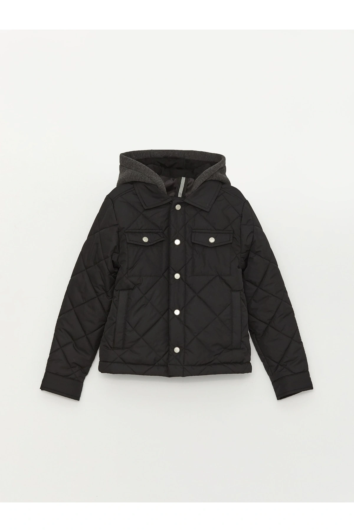 Kapüşonlu Kapitone Desenli Erkek Çocuk Mont