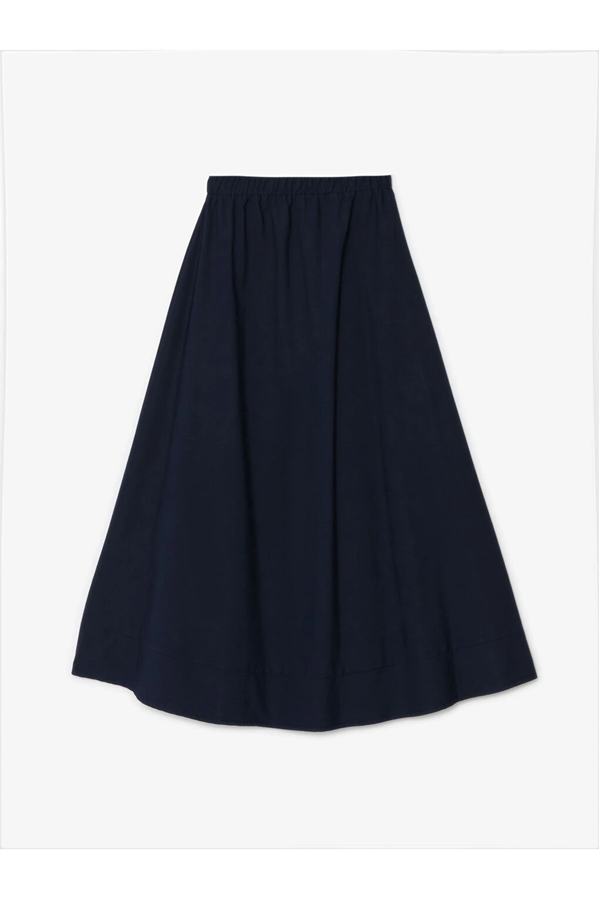 Lw - Beli Lastikli Düz Poplin Kadın Etek