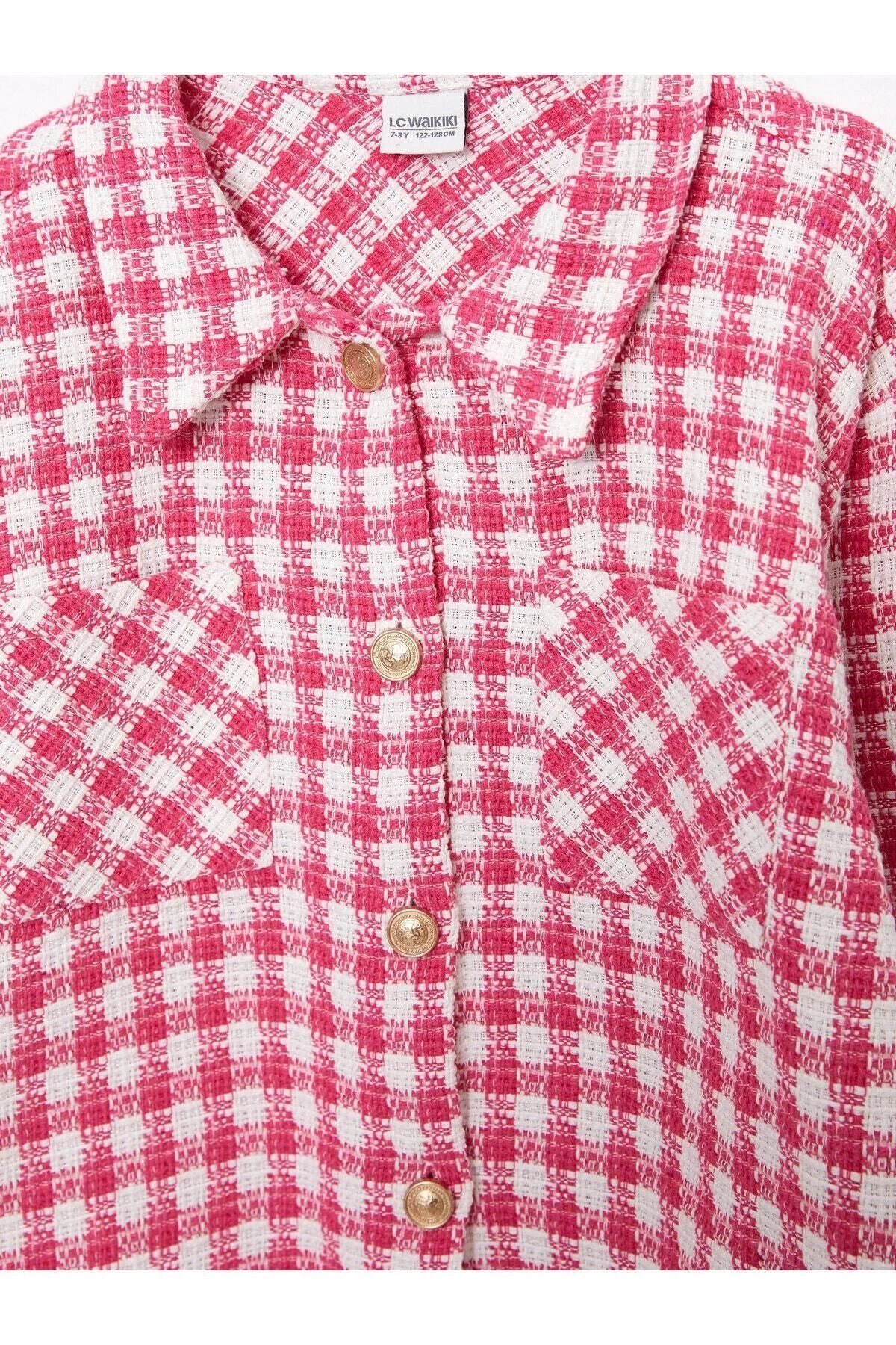 Ekose Uzun Kollu Kız Çocuk Gömlek Ceket