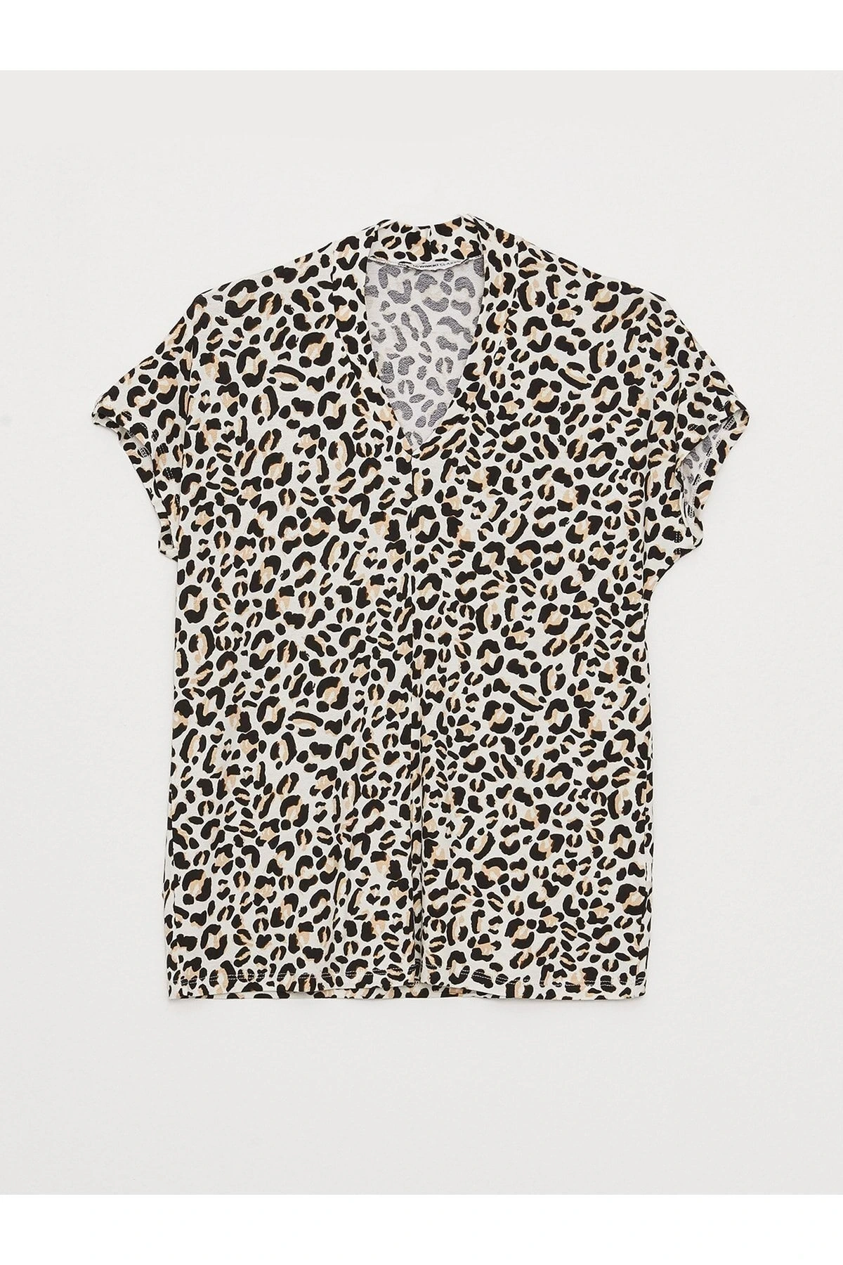 LCWAIKIKI Classic Karışık V Yaka Desenli Kısa Kollu Kadın Bluz