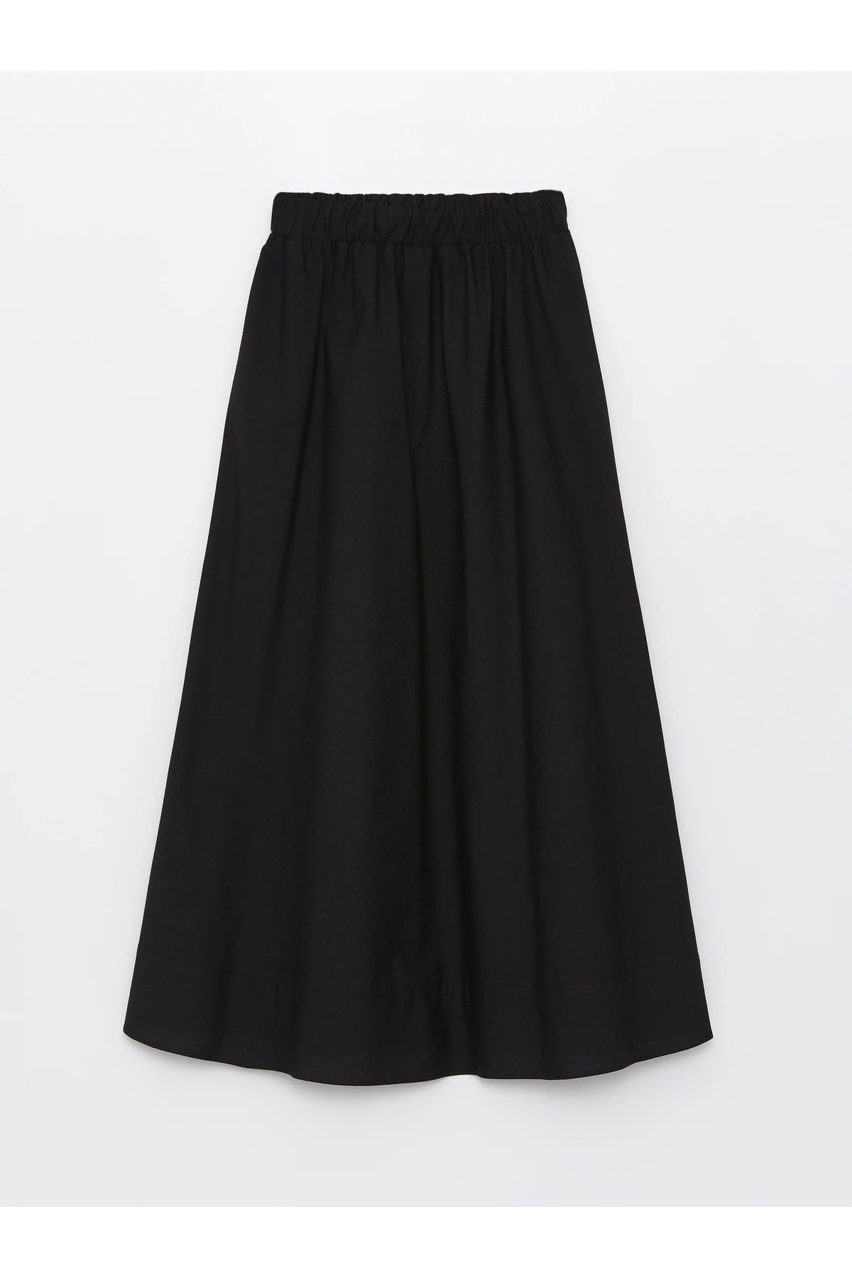 Kadın Beli Lastikli Düz Etek
