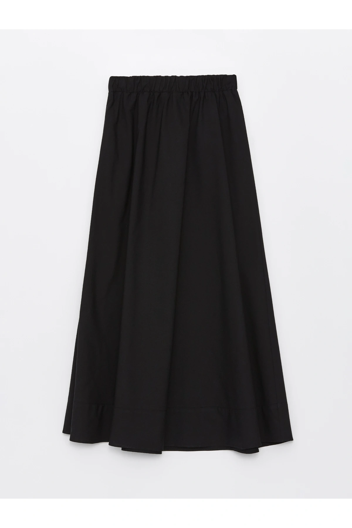 Kadın Beli Lastikli Düz Etek