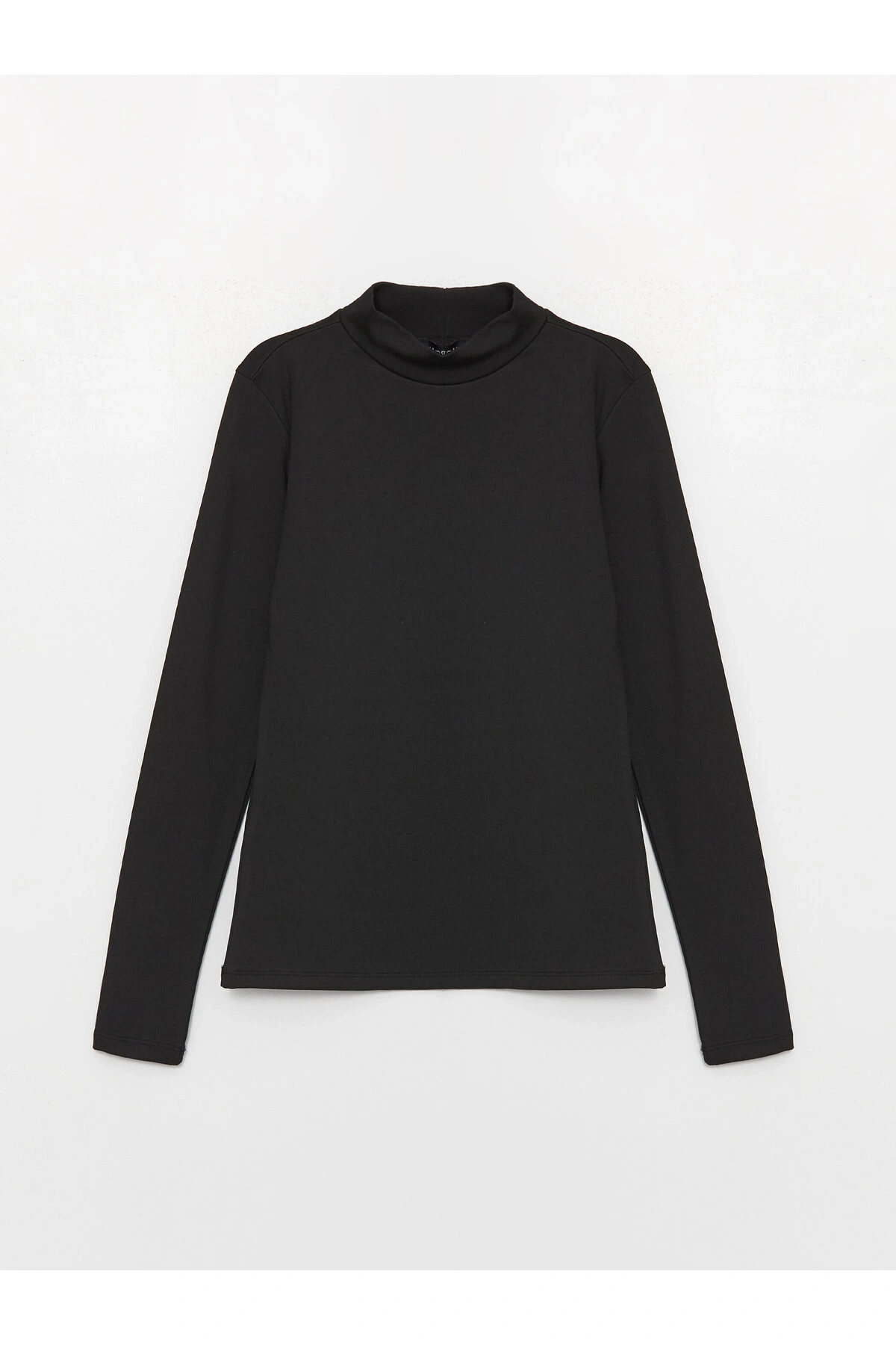 Bisiklet Yaka Düz Uzun Kollu Kadın Tişört