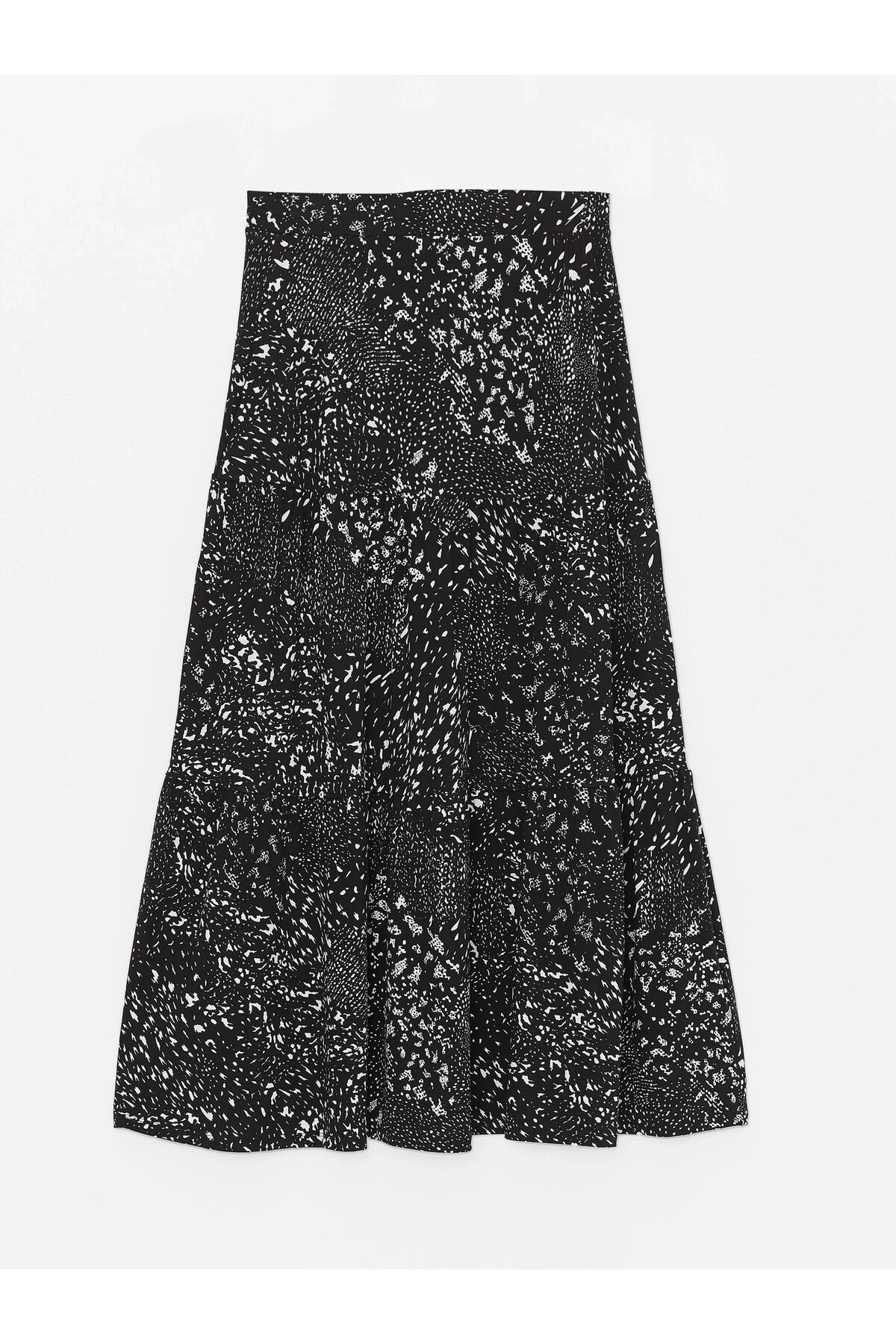 Beli Lastikli Desenli A Kesim Kadın Etek
