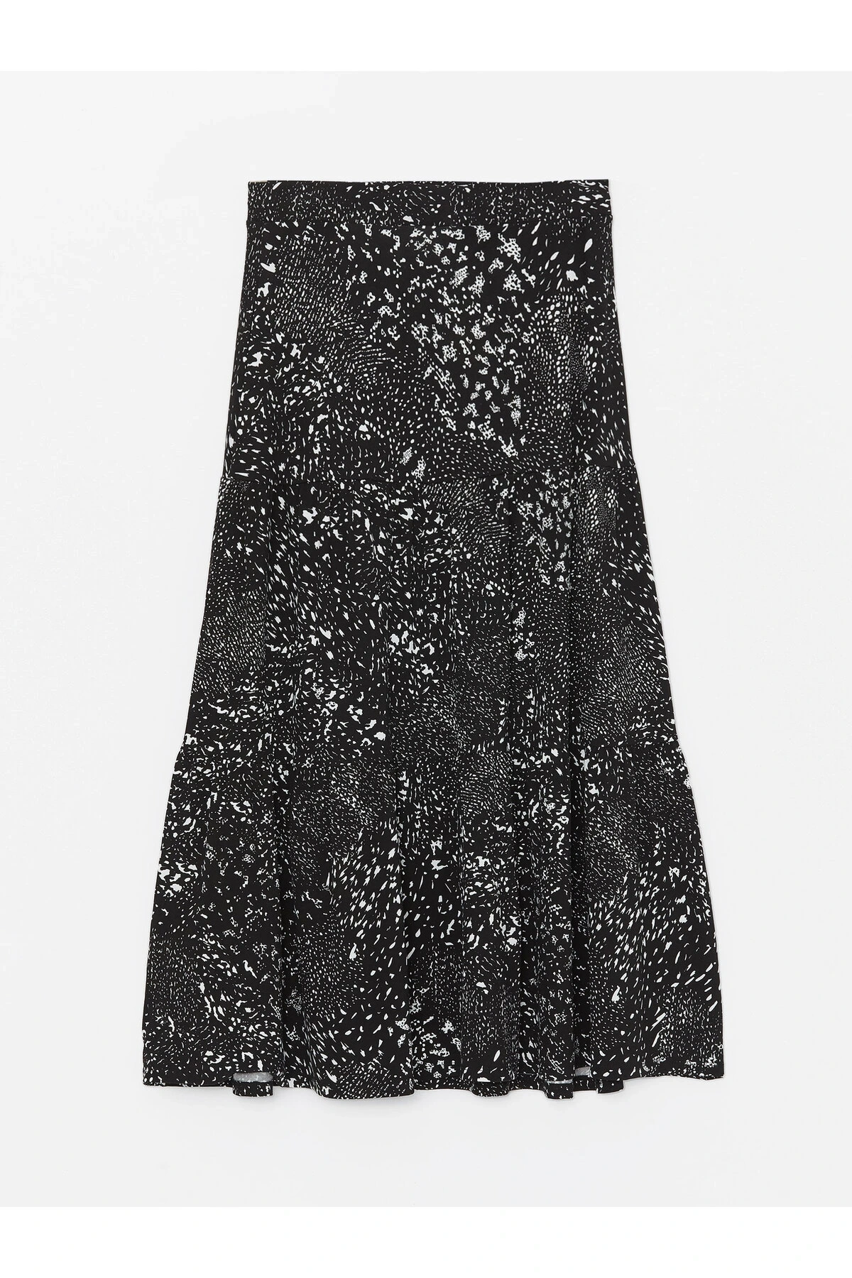 Beli Lastikli Desenli A Kesim Kadın Etek