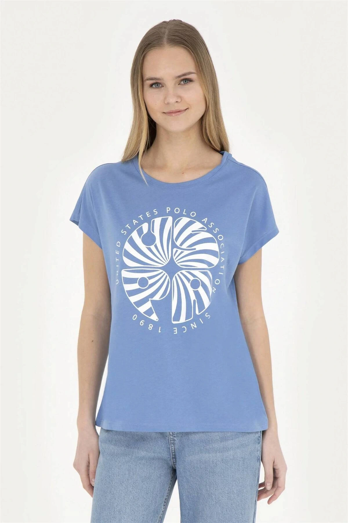 1832036 GOST US Polo Assn Kadın T-shirt KOYU MAVİ