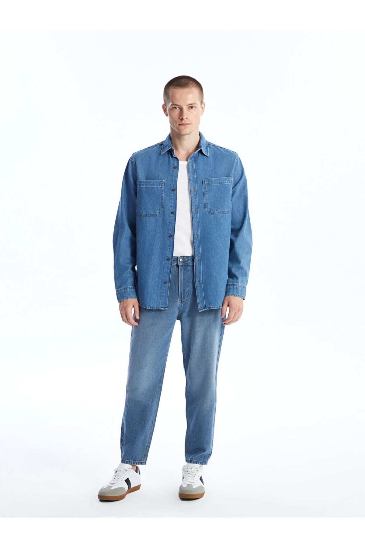 LCW Regular Fit Uzun Kollu Erkek Jean Gömlek