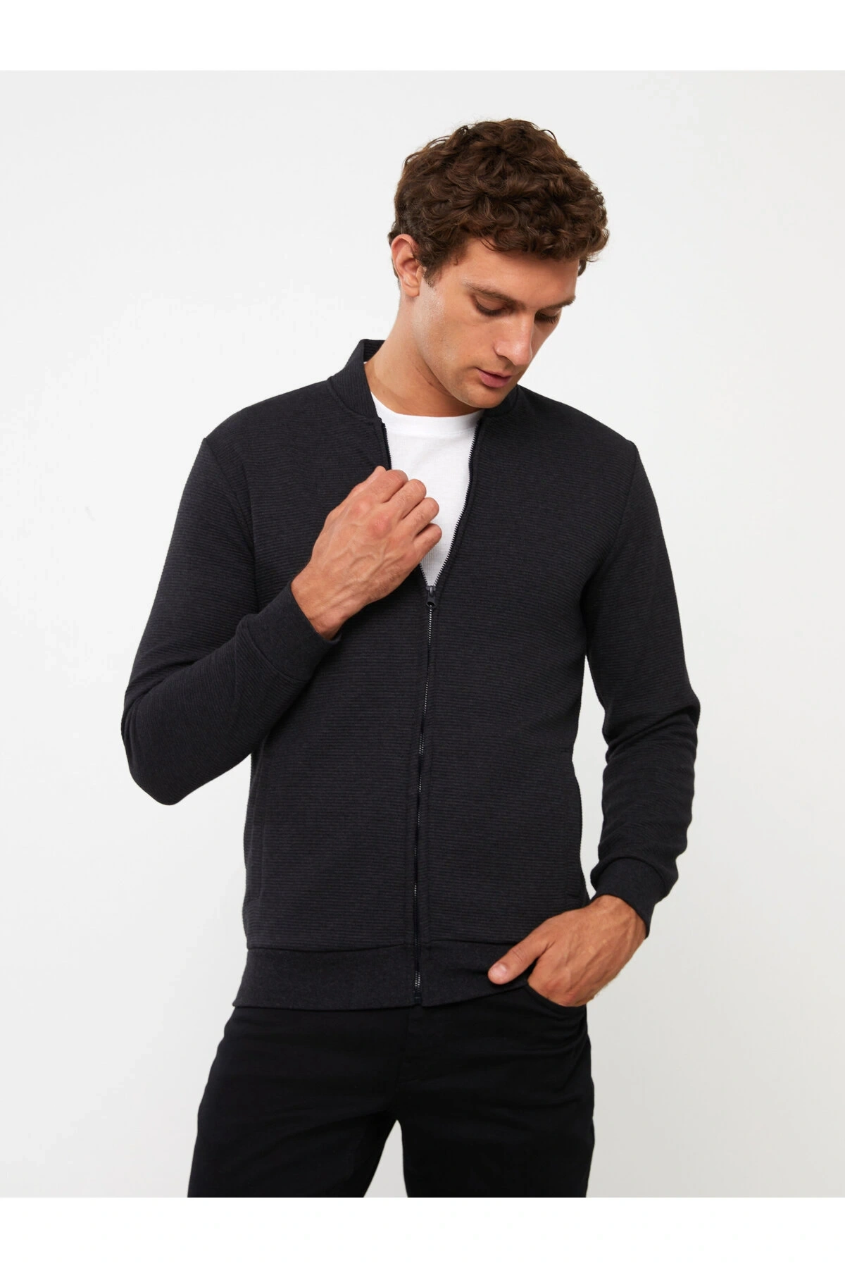 Rahat Kalıp Kolej Yaka Erkek Triko Hırka