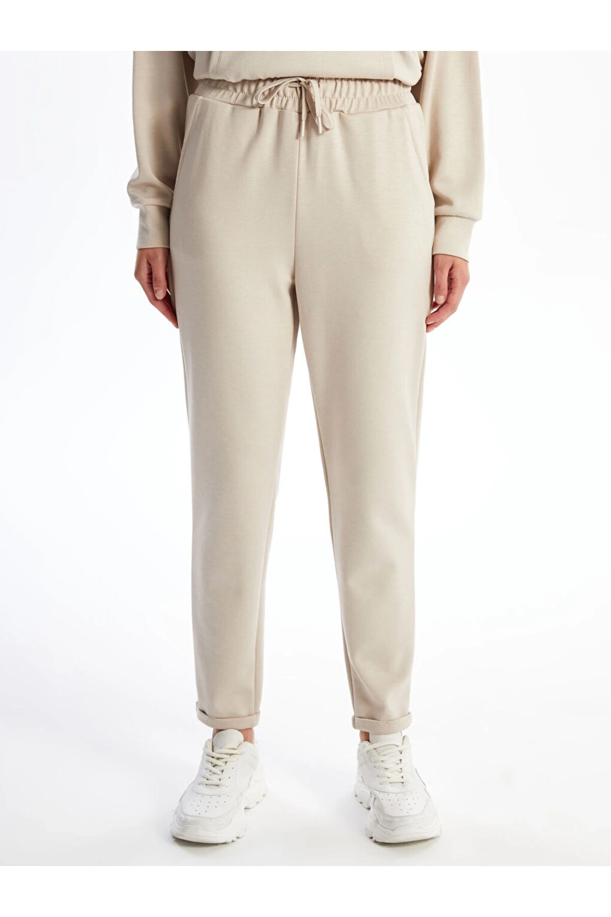 LCW Modest Koyu Gri Kadın Beli Lastikli Düz Eşofman Altı