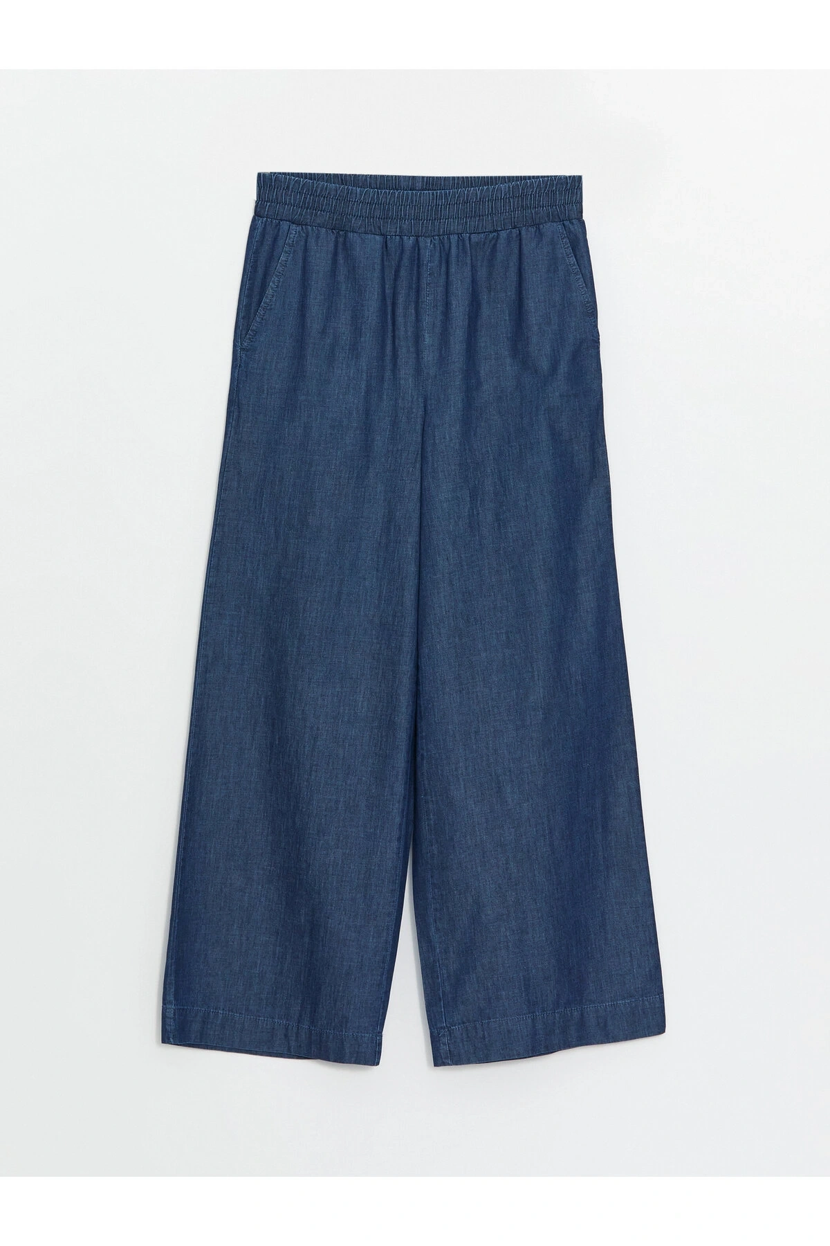 Beli Lastikli Wideleg Kadın Jean Pantolon