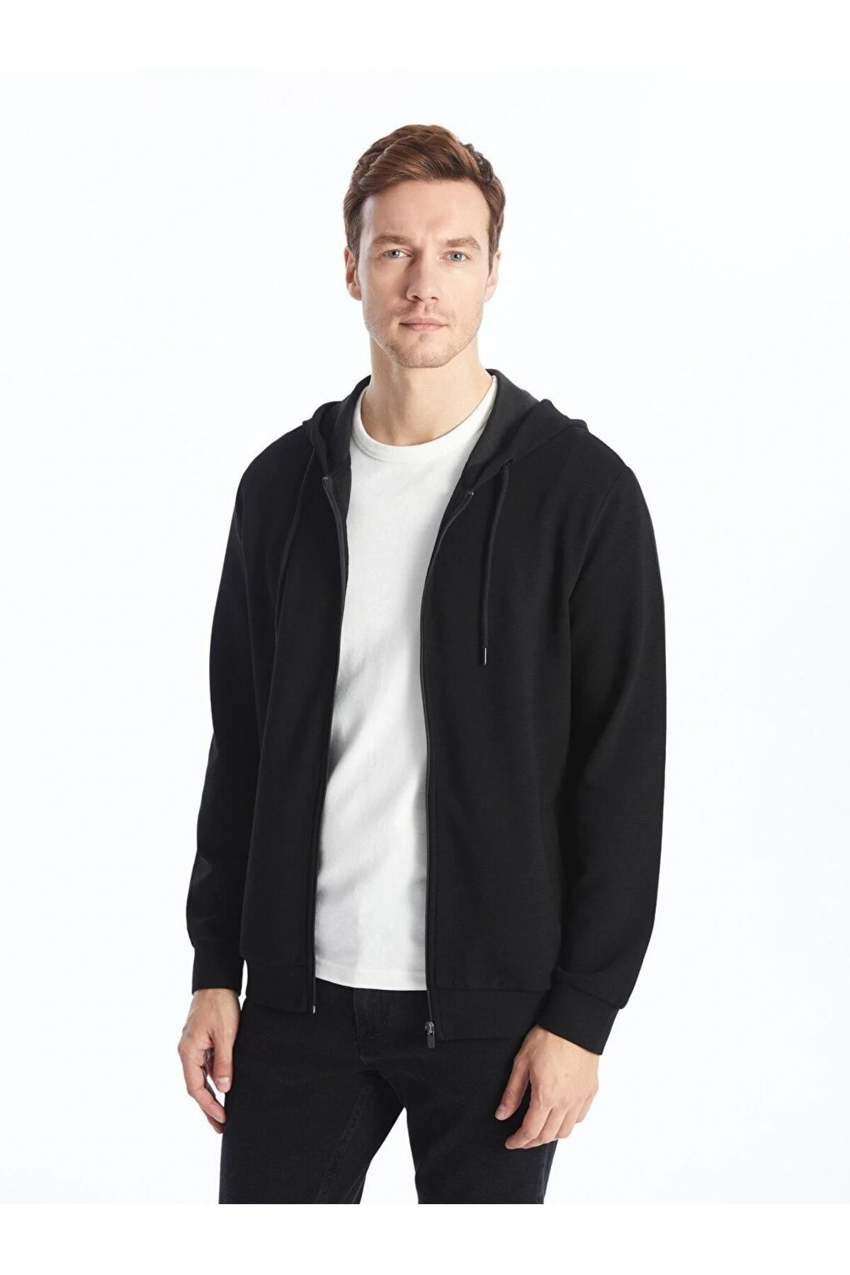 LCWAIKIKI Classic Kapüşonlu Uzun Kollu Erkek Spor Hırka