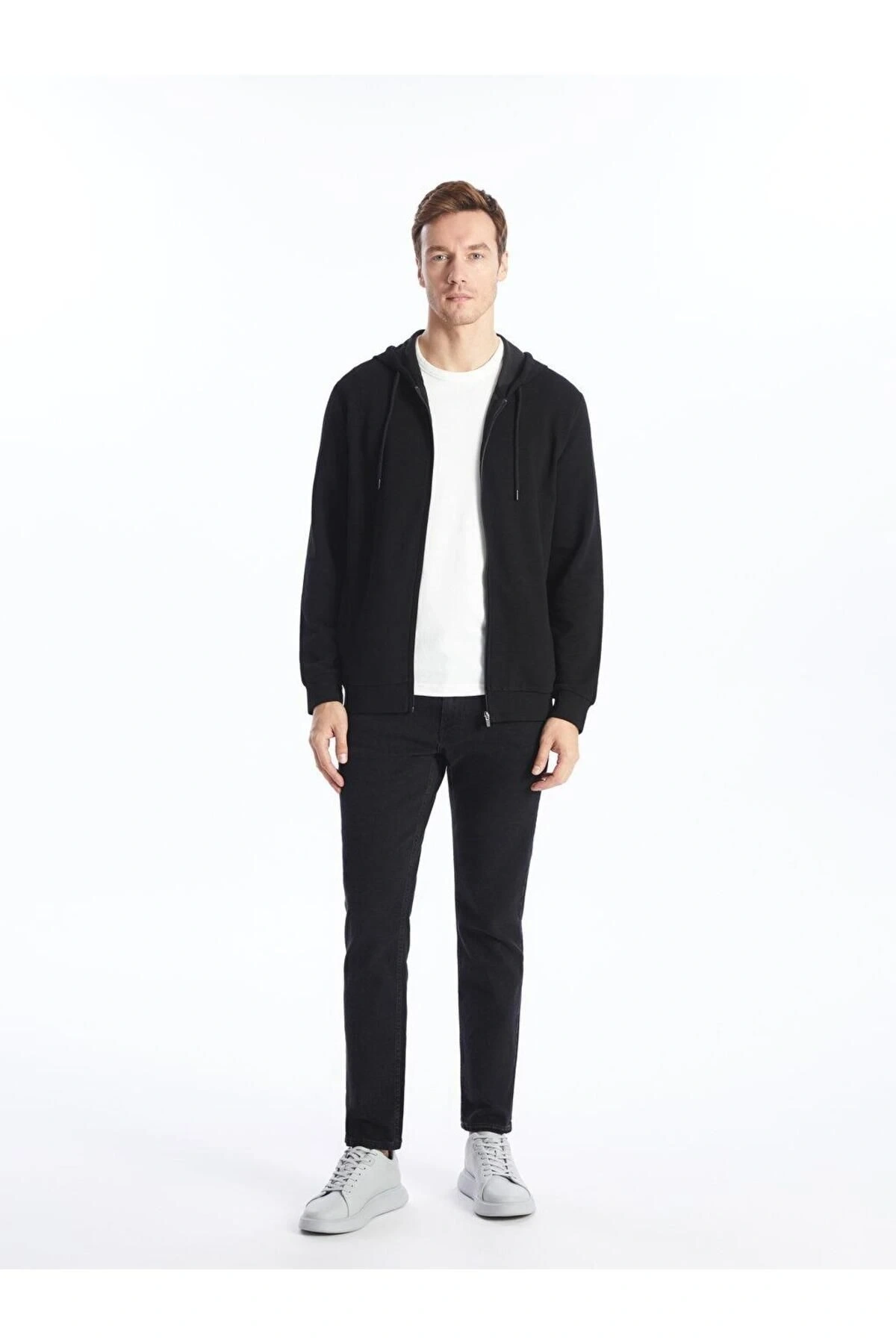 LCWAIKIKI Classic Kapüşonlu Uzun Kollu Erkek Spor Hırka