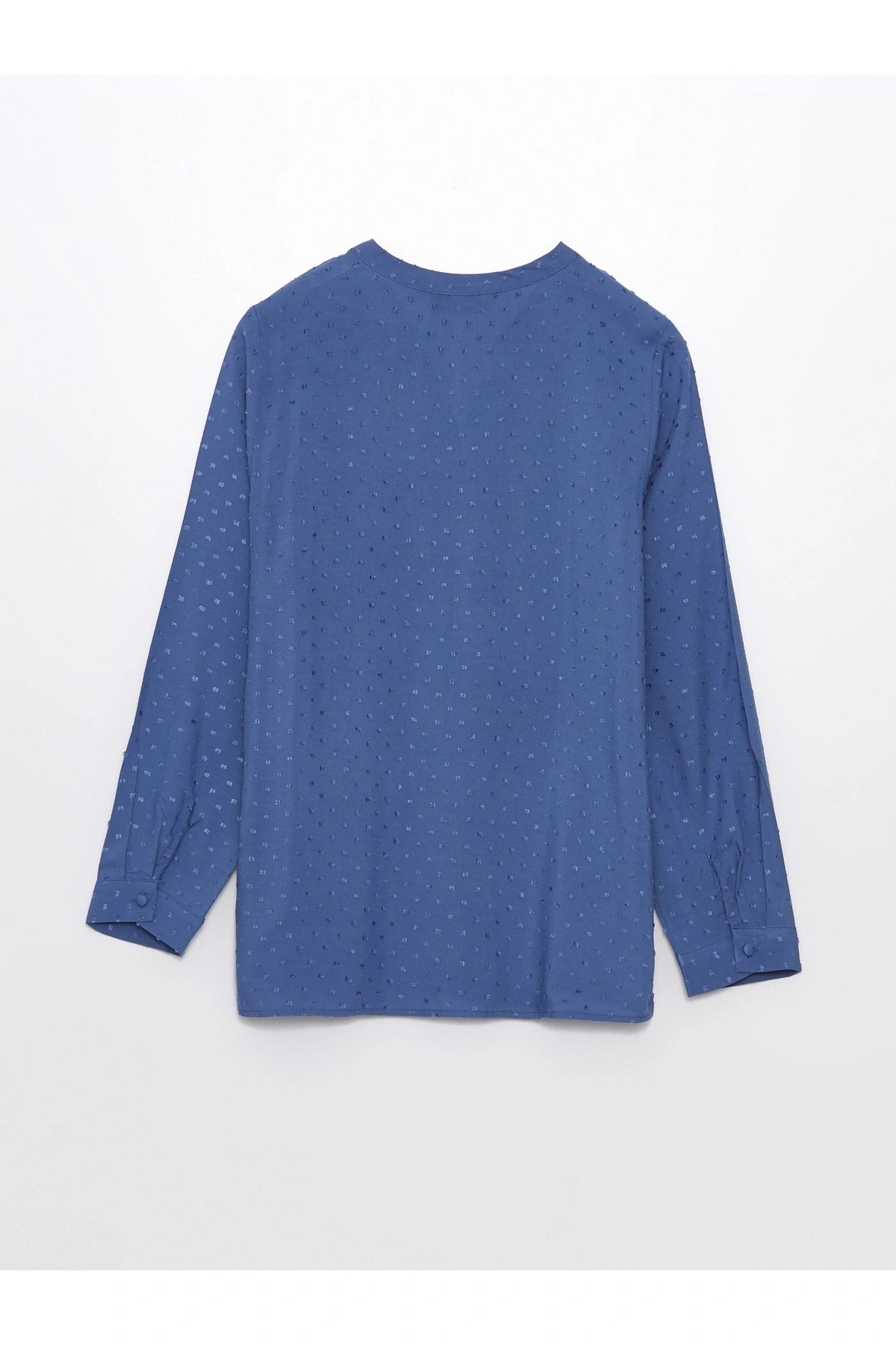 LCW Kaçık Yaka Kendinden Desenli Uzun Kollu Kadın Bluz