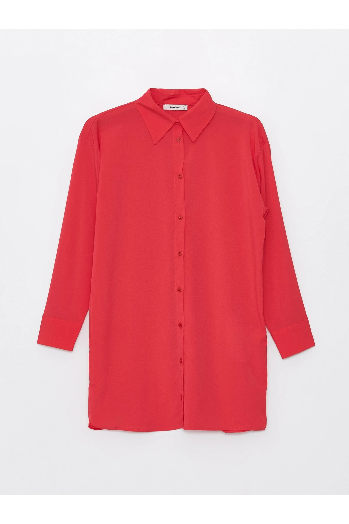 Düz Uzun Kollu Oversize Kadın Gömlek Tunik