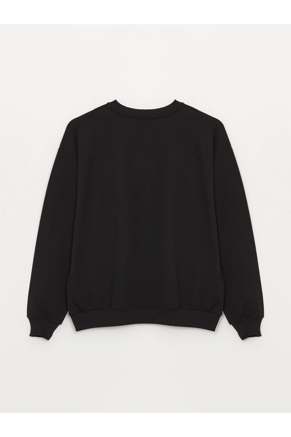 Bisiklet Yaka Baskılı Uzun Kollu Oversize Kadın Sweatshirt Tunik