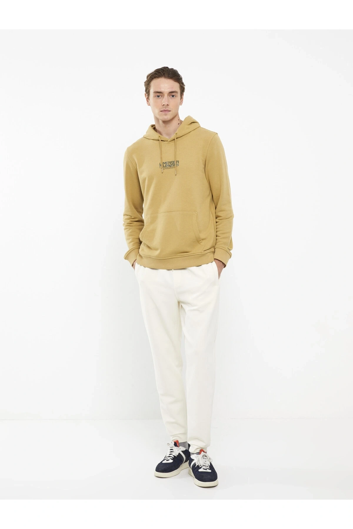 Kapüşonlu Uzun Kollu Baskılı Erkek Sweatshirt