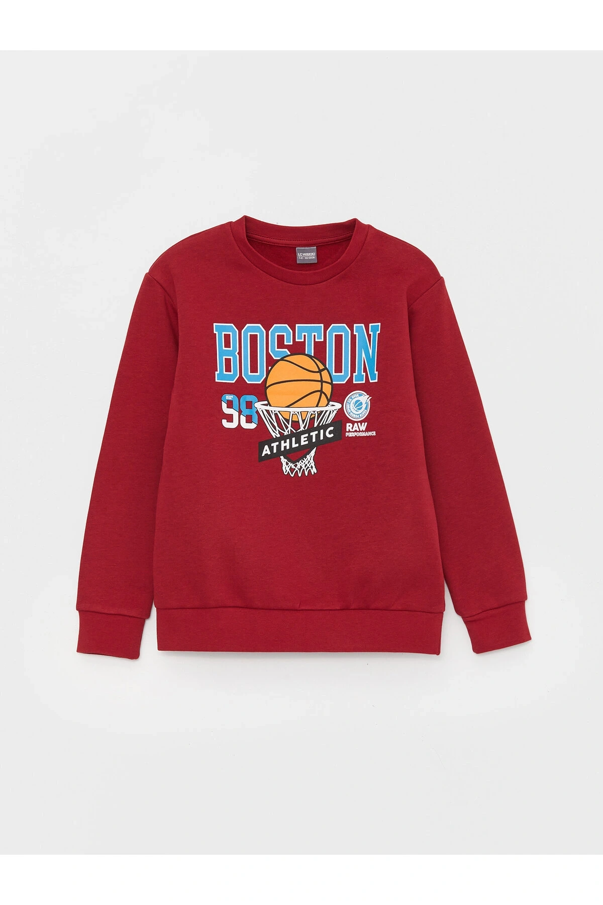 Bisiklet Yaka Baskılı Uzun Kollu Erkek Çocuk Sweatshirt ve Eşofman Altı