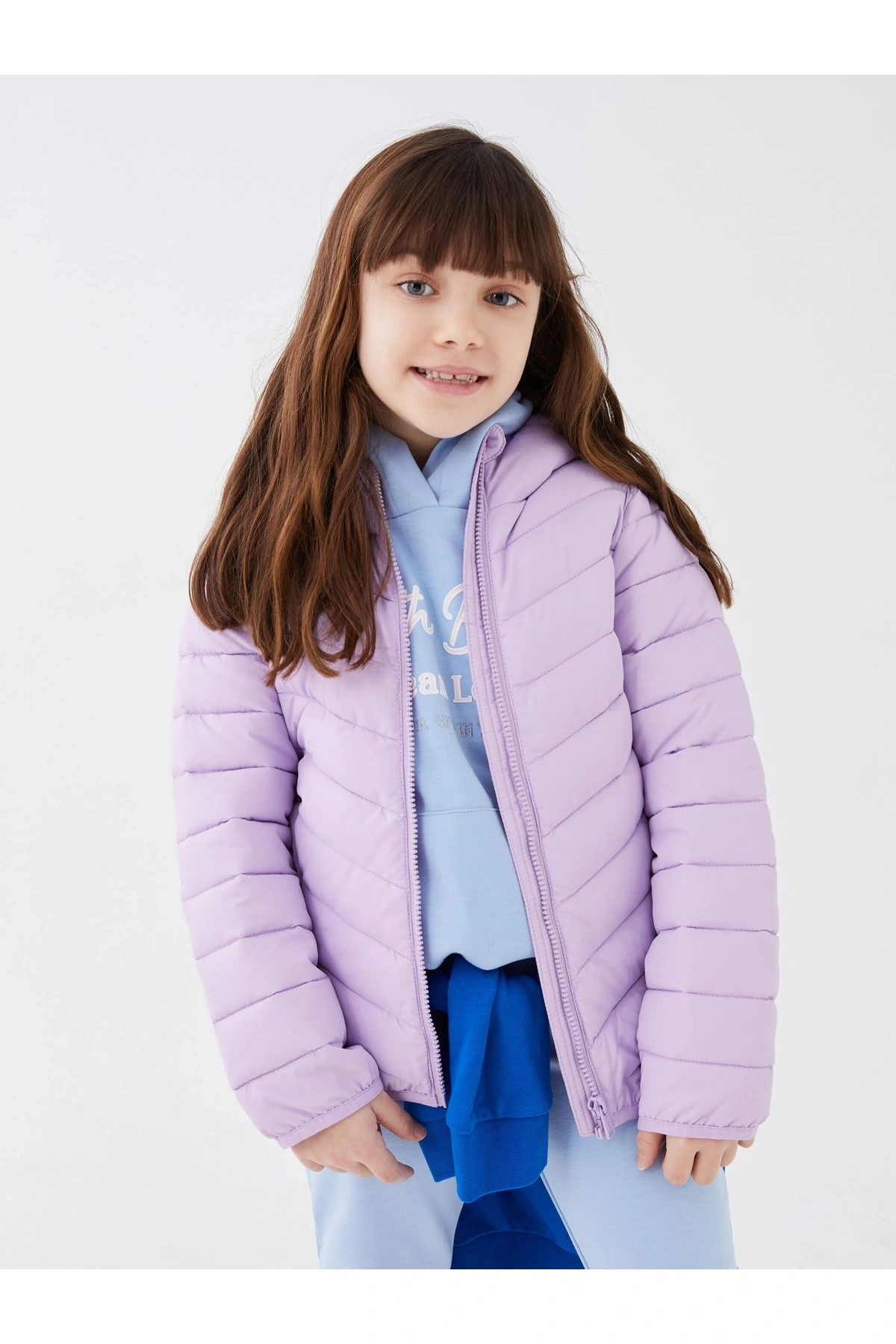 Kapüşonlu Basic Kız Çocuk Şişme Mont