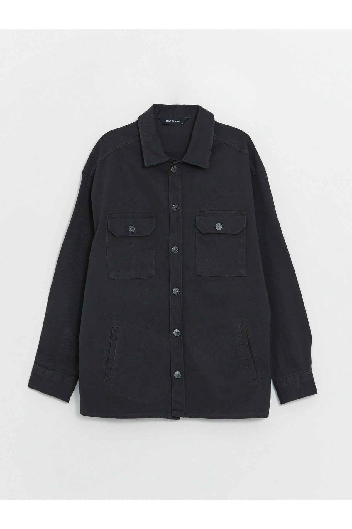 Rahat Kalıp Uzun Kollu Gabardin Erkek Gömlek Ceket