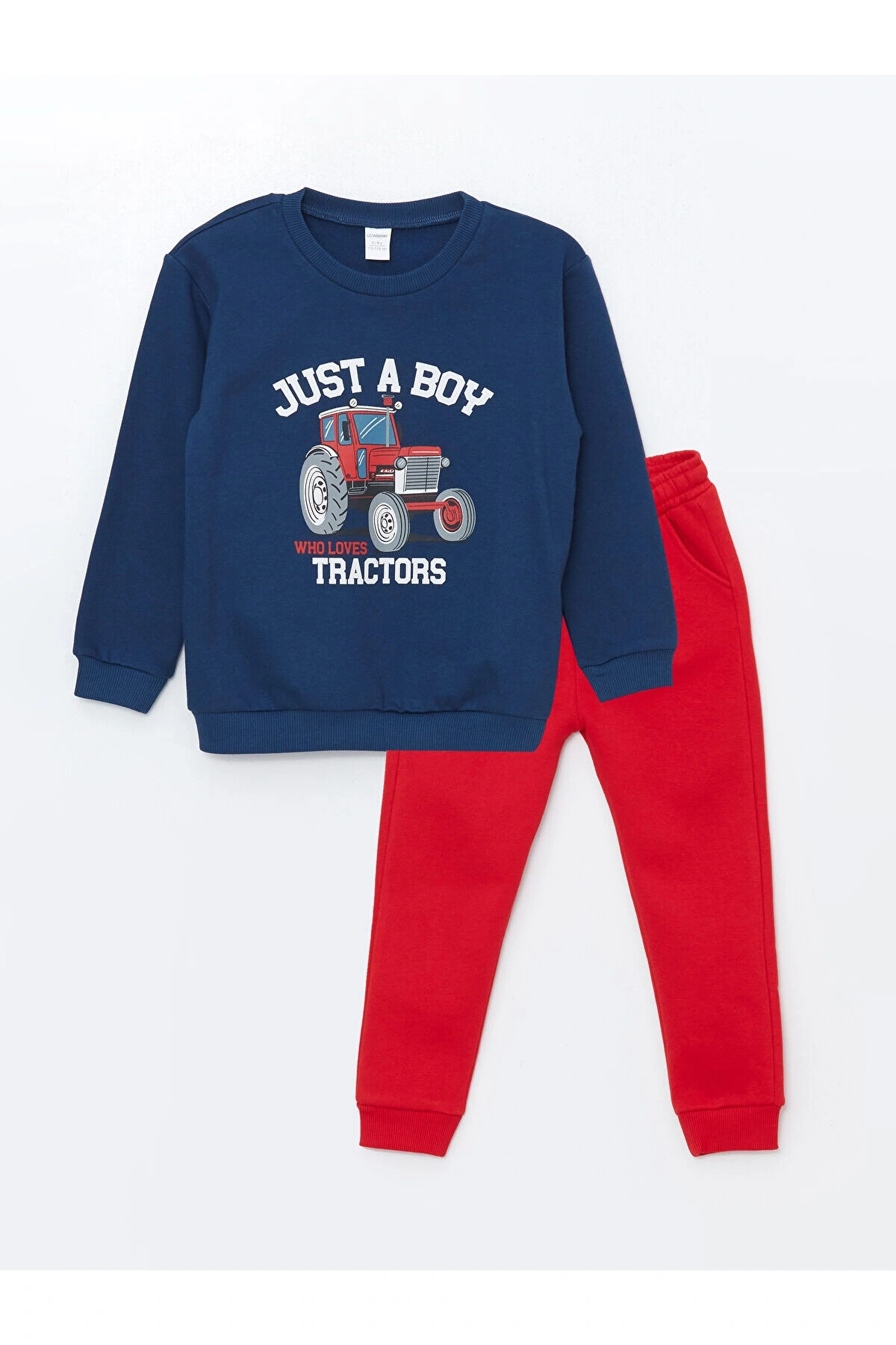 Lw - Bisiklet Yaka Uzun Kollu Erkek Bebek Sweatshirt Ve Eşofman Alt 2li Takım