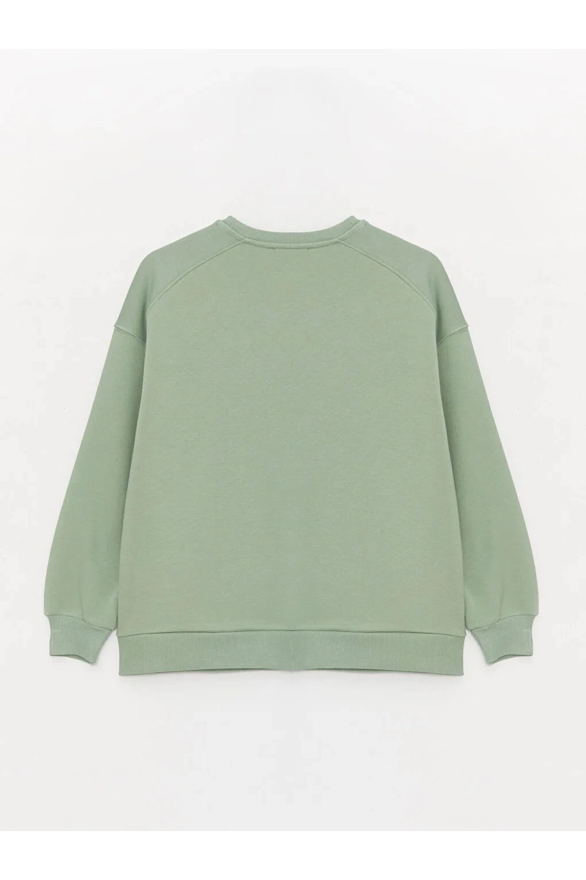 Bisiklet Yaka Nakışlı Uzun Kollu Oversize Kadın Sweatshirt